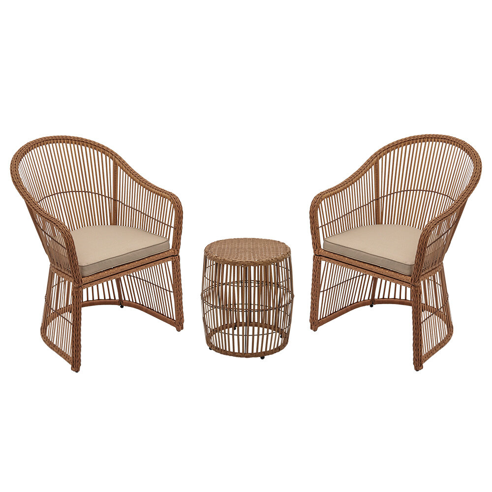 Wicker/rattan 2 person Outdoor Seating Set Cushions Uv - Temu