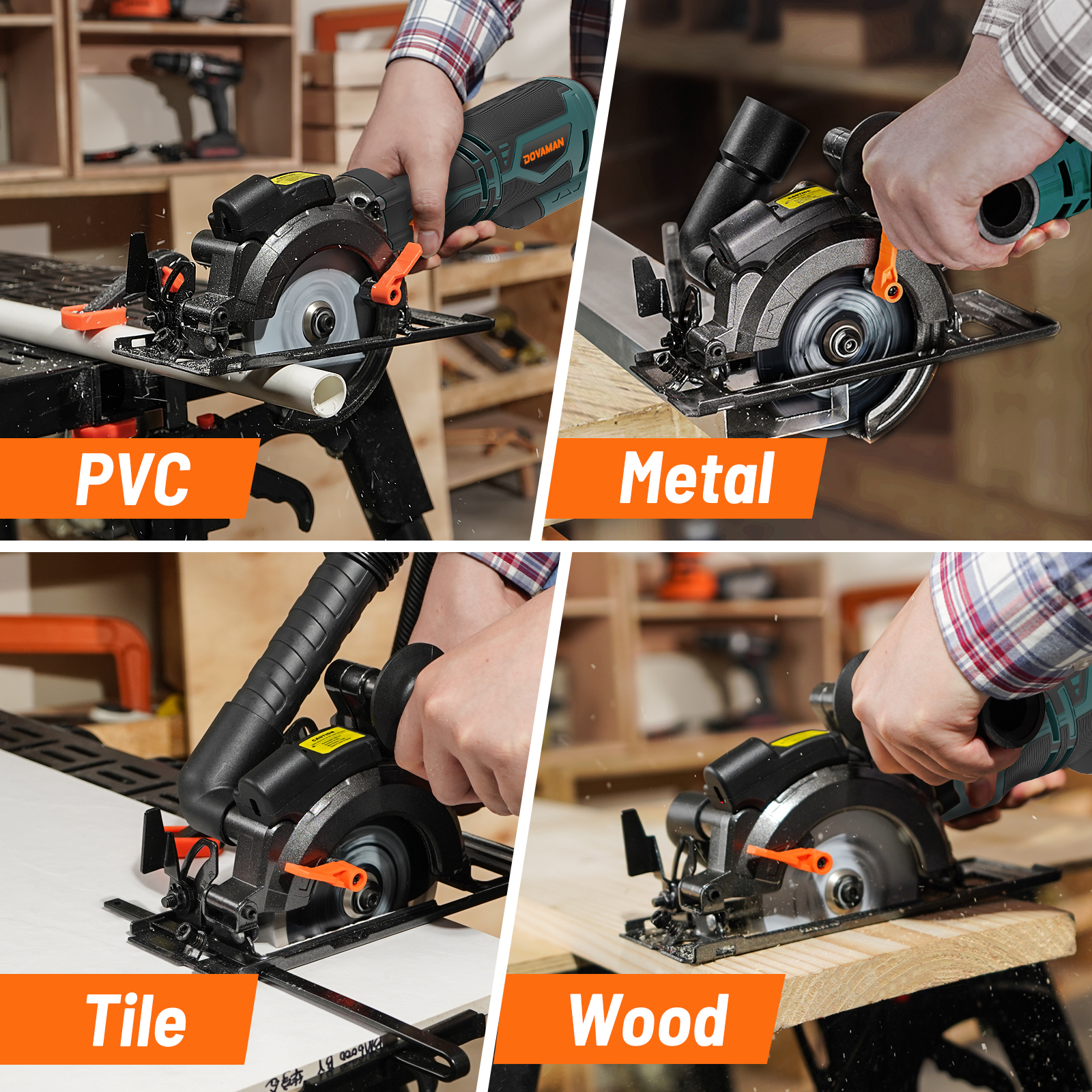 

Circular Saw, 5.8a 4-1/2" Circular Saw W/laser, Metal Auxiliary Handle, 6 Saw Blades (4", 4"), Cutting Depth 1-11/16" (90), 1-3/8" (45), Ideal For Wood, Soft Metal, Plastic, Tile - Mcs01a