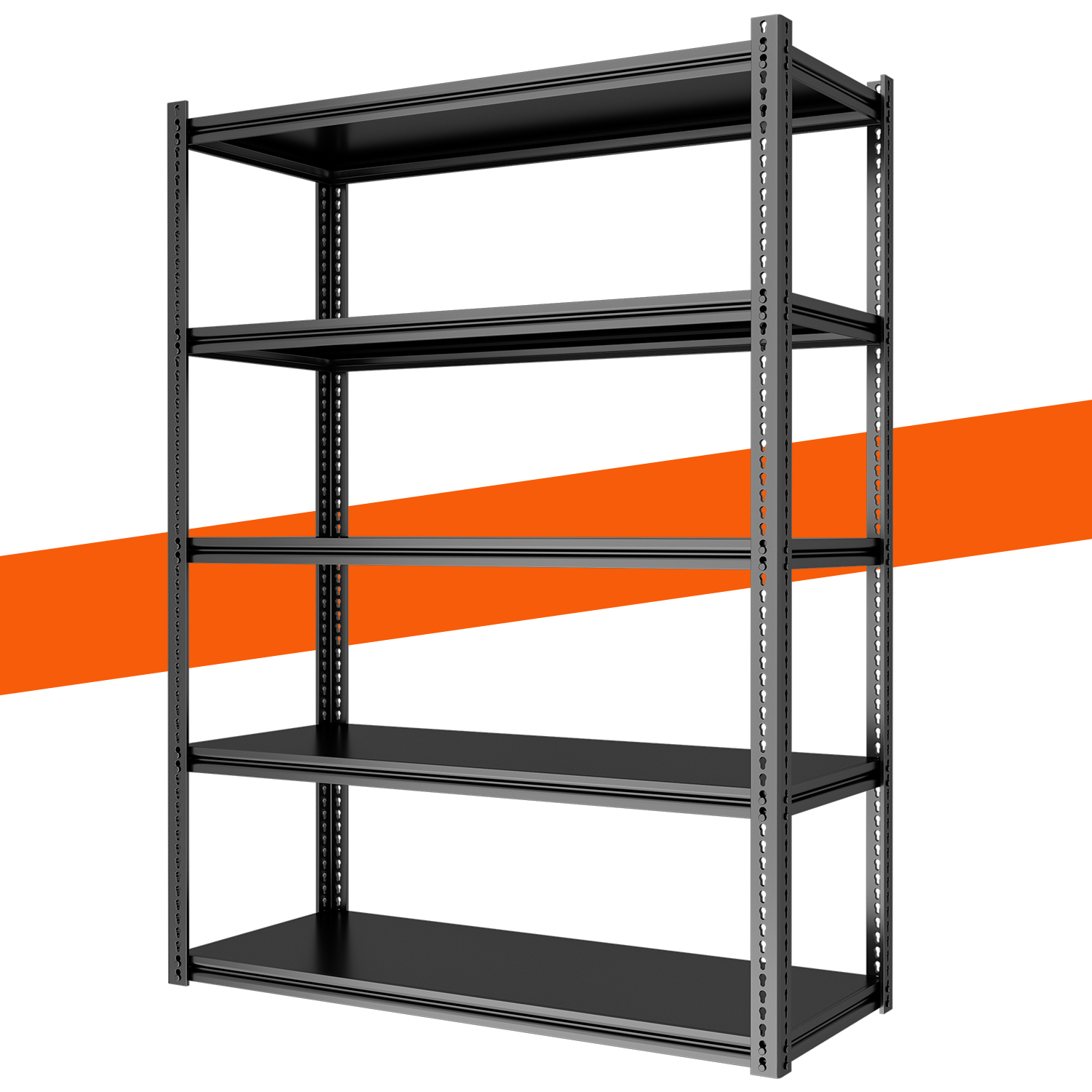 

Garage Shelving Unit, 5-tier Adjustable Metal 72"h Heavy Duty Shelving Utility Rack For Garage Basement Kitchen Pantry Closet, 1100 Lbs Capacity, Black, L (72"h 35.8"l17.2w)