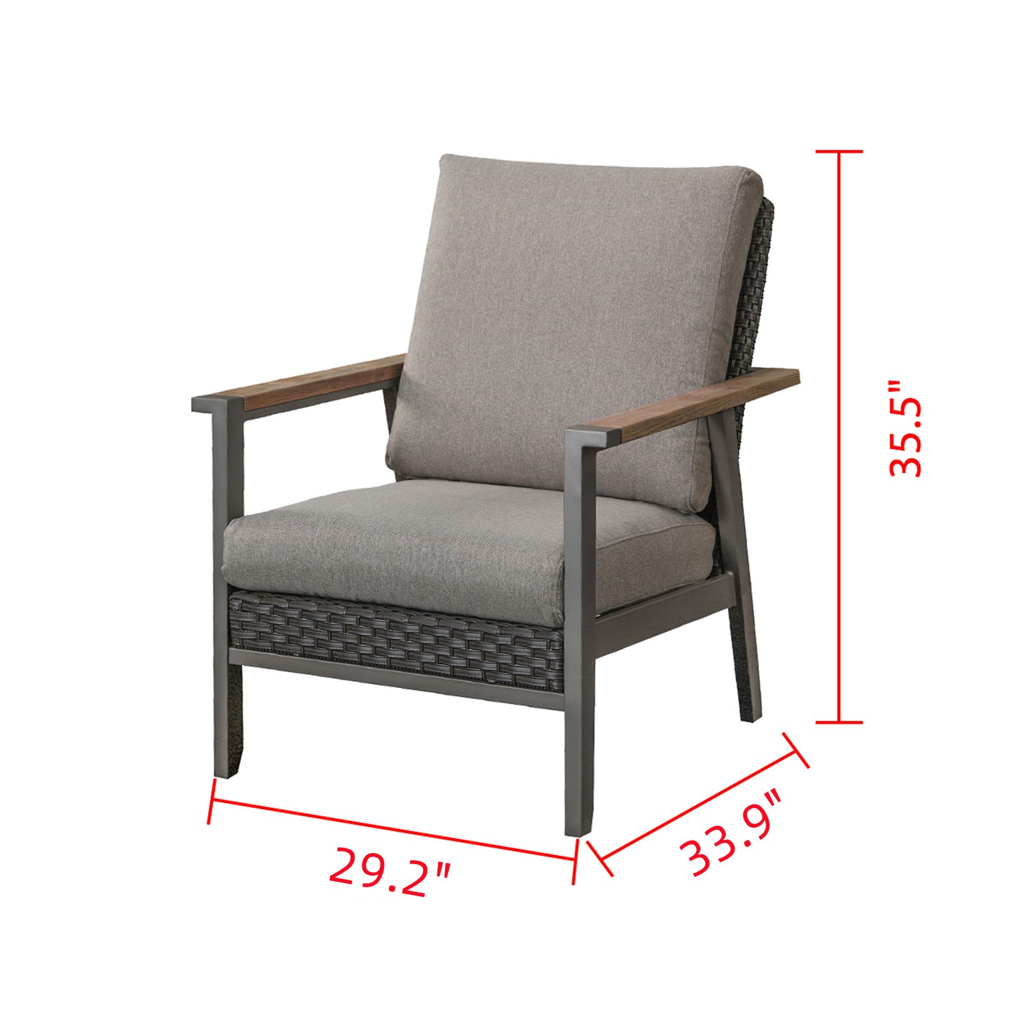 Space Metal Outdoor Lounge Chair With Khaki Cushion - Sports & Outdoors ...