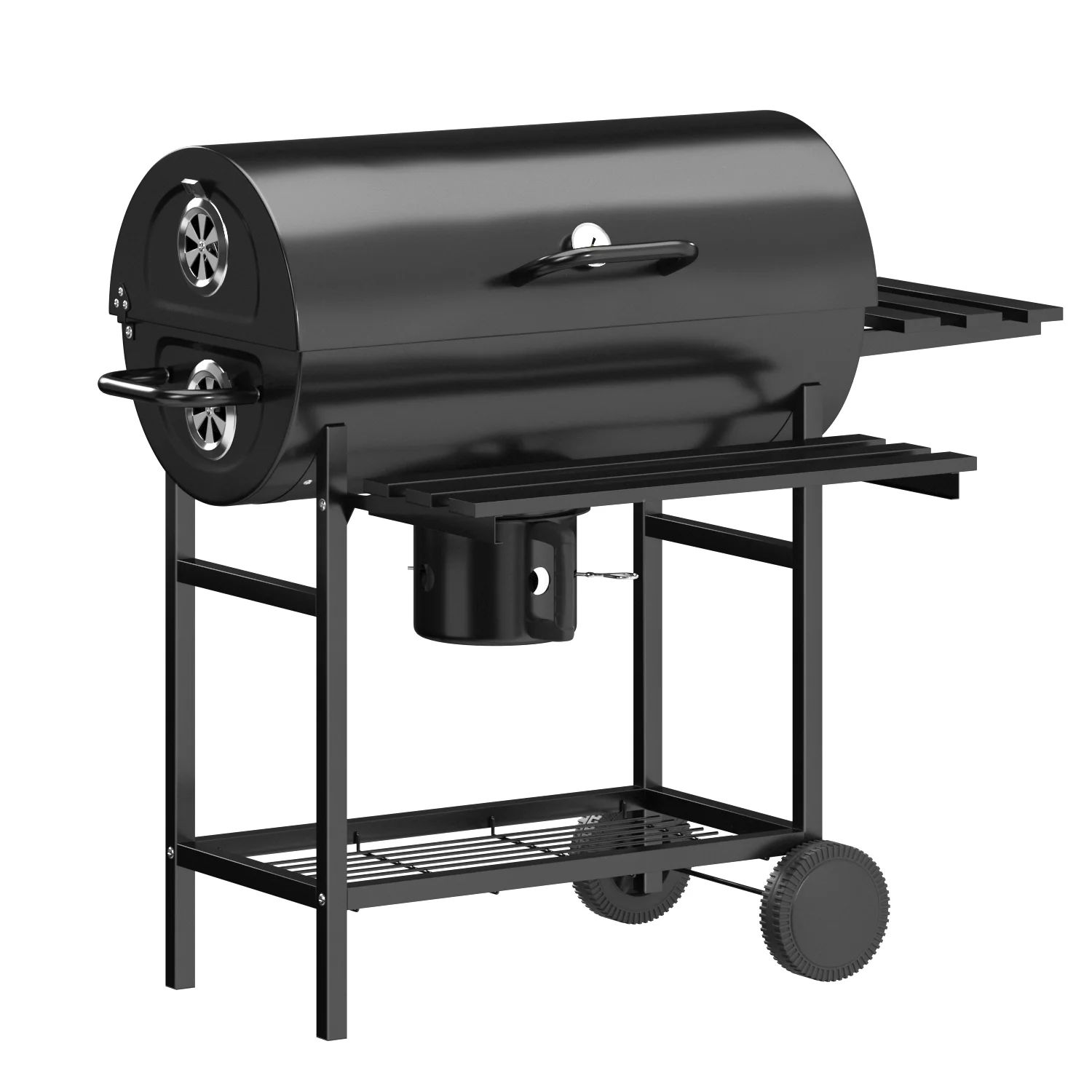 

29 Barrel Outdoor Charcoal Grill With Side Shelf And Wheels