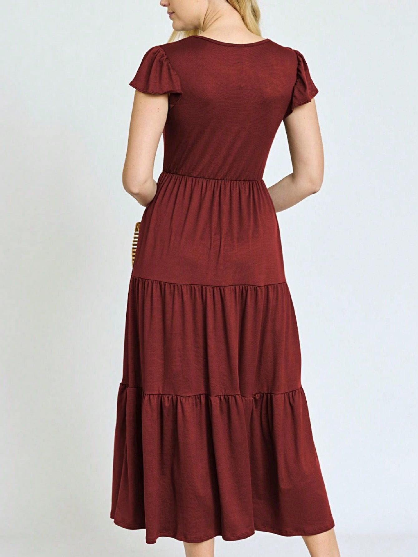boho burgundy maxi dress Tiffany Adjustable Satin Bridesmaid Dress