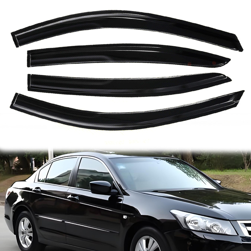 TEMU 4 Pcs Window Visors For For Accord Jdm 2008-2012 8th Gen Weather Rain Deflector