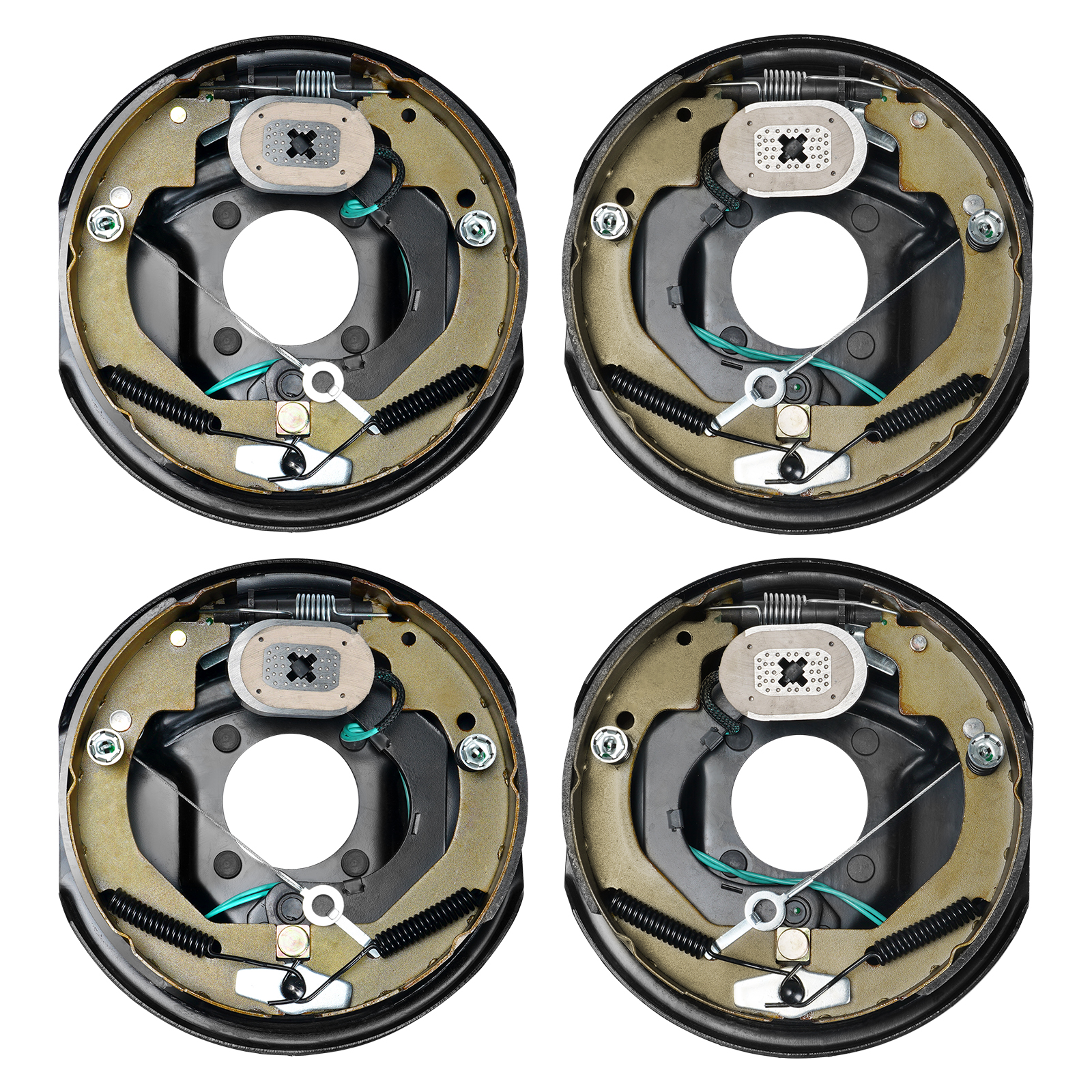 

Vevor Electric Trailer Brake Assembly, 10" X 2-1/4", 2 Pairs Self-adjusting Electric Brakes Kit For 3500 Lbs Axle, 4-hole Mounting, Backing Plates For Brake System Part Replacement (2 Right 2 Left)