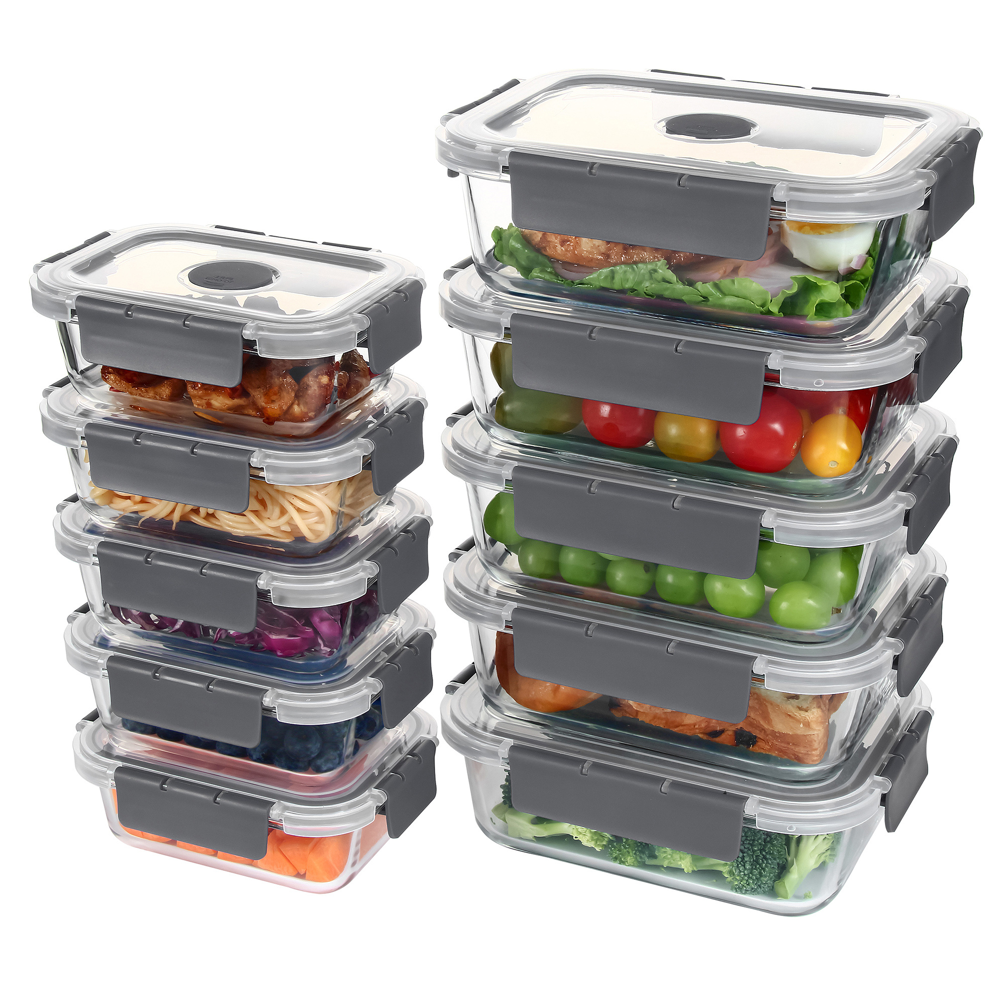 High Borosilicate Glass Meal Prep Containers Steam Vent Food - Temu