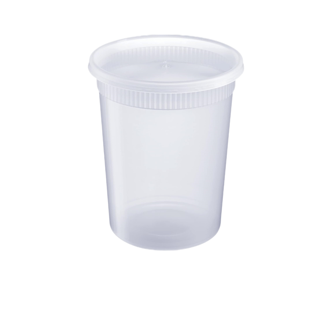 

(150pcs) 32 Oz. Plastic Disposable Food Storage Containers With Airtight Lids