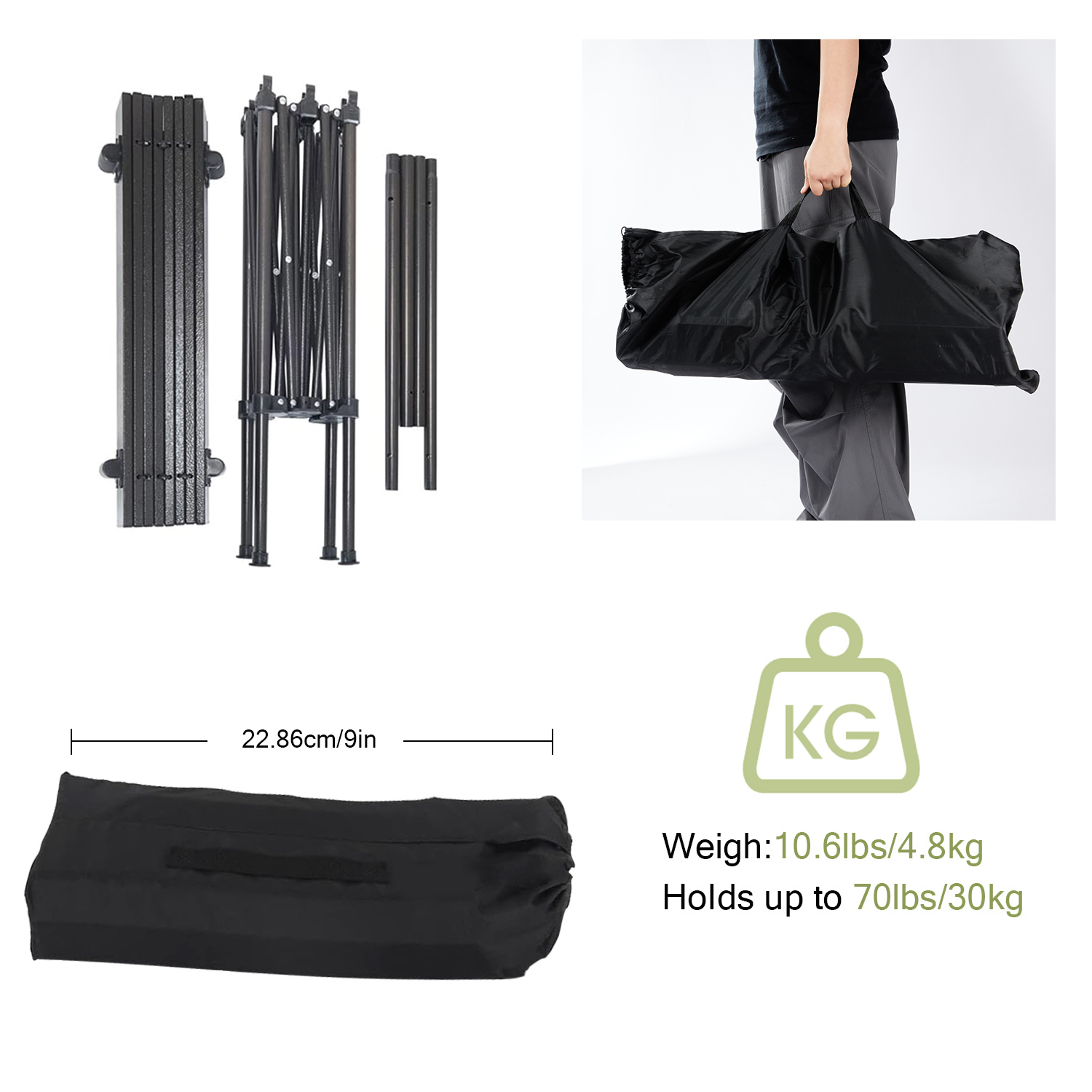 Outdoor Portable Folding Table Table Storage Pockets Folding - Temu