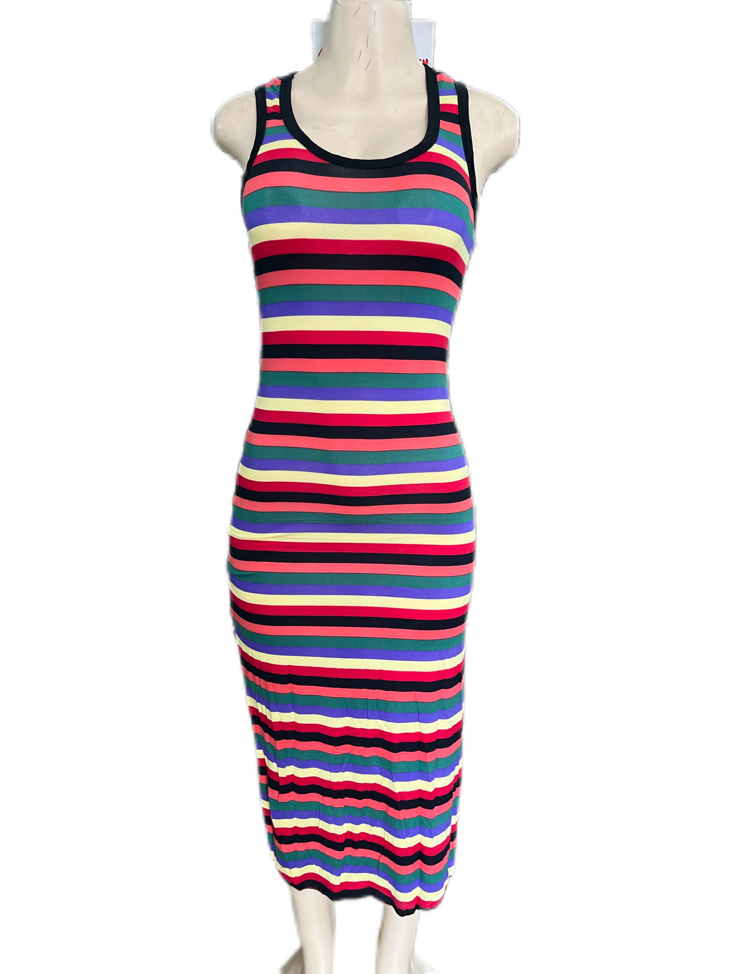 p0063 3pcs random color vibrant striped crew neck midi tank - Temu