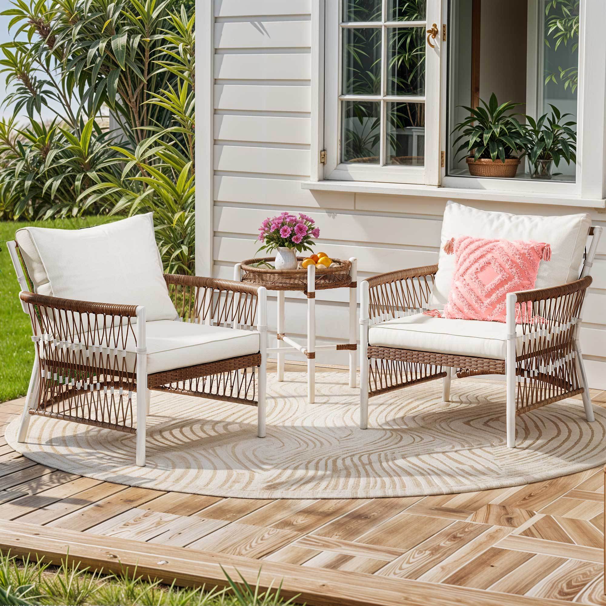 Outdoor Patio Furniture Wicker Bistro Set weather Rattan - Temu