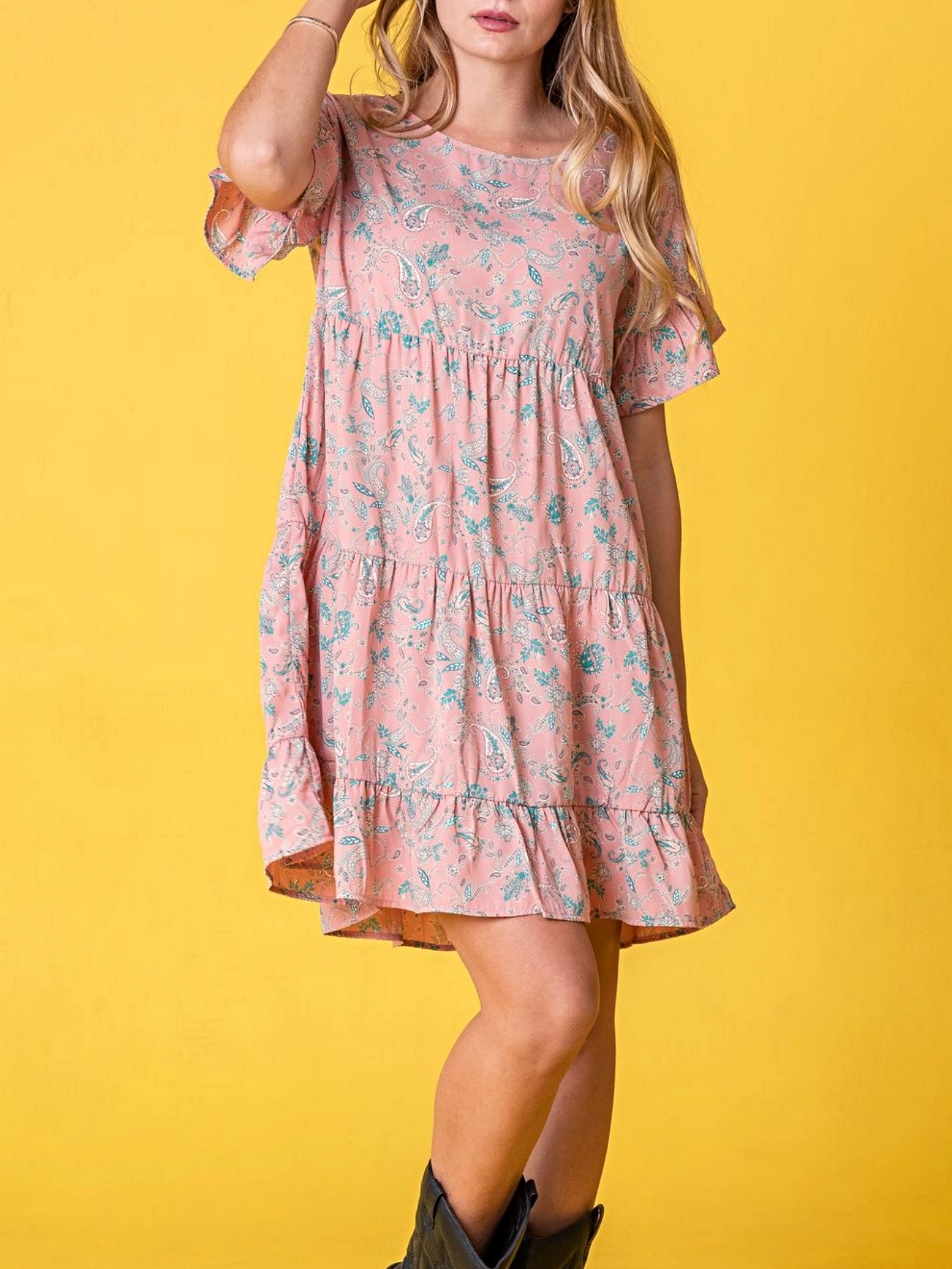 open lace back dress Pink Ditsy Floral Dress-Sz S main image 0