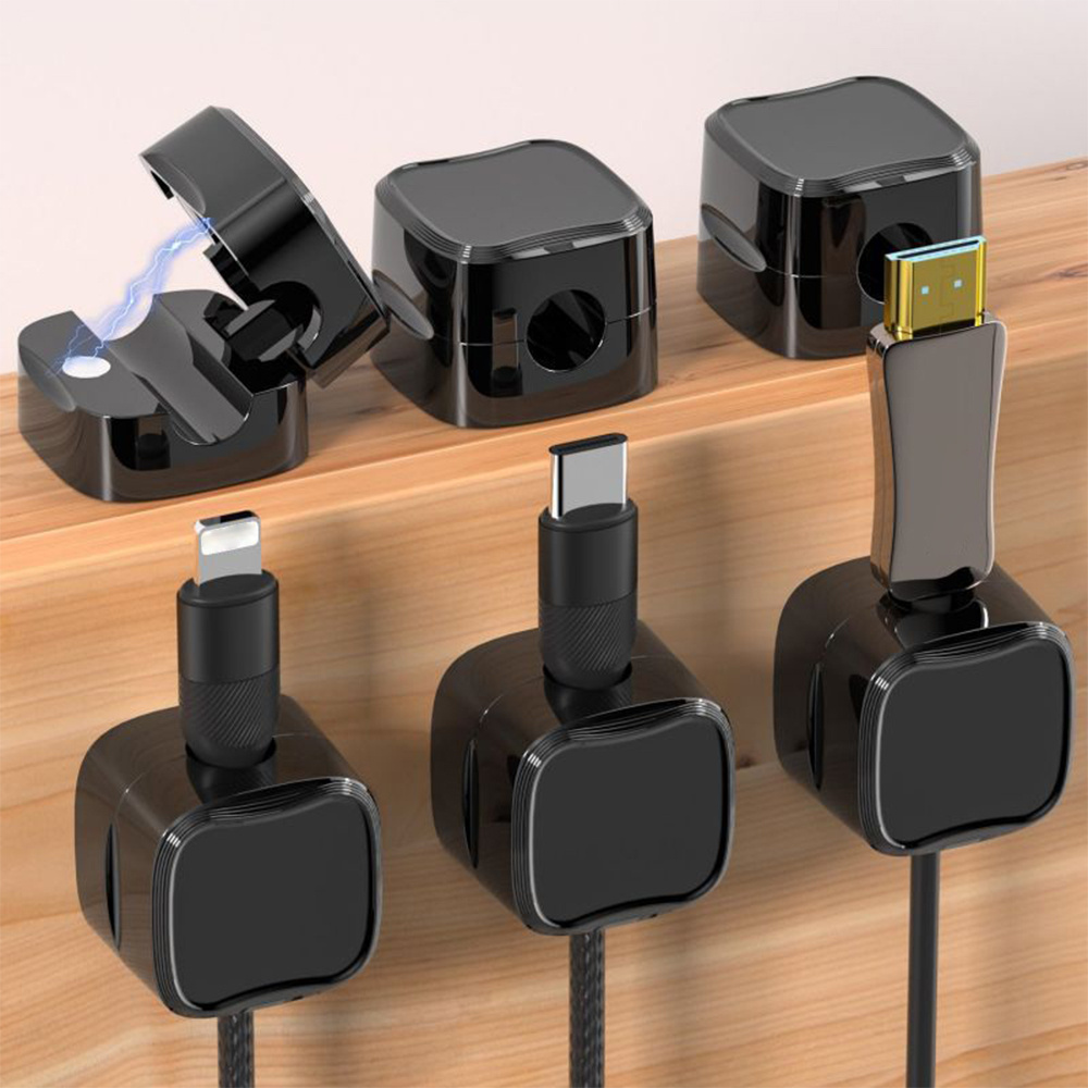 

6 12 24pcs Magnetic Wire Cable Organizer Set, Magnetic Cable Clips For Nightstand Kitchen Home Office, Adjustable Holders For Phone, Car, Wall, Desk,mouse & Usb Cables