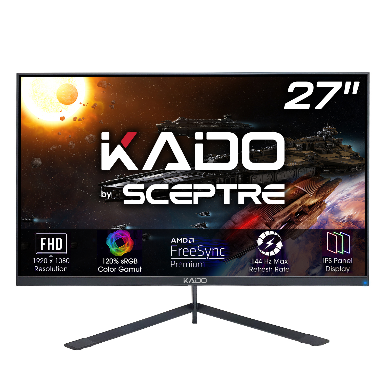 

Kado By Sceptre 27" Gaming Monitor 1920x1080 144hz Fast Ips 1ms Amd Freesync Premium Displayport Built-in Speakers Machine Black