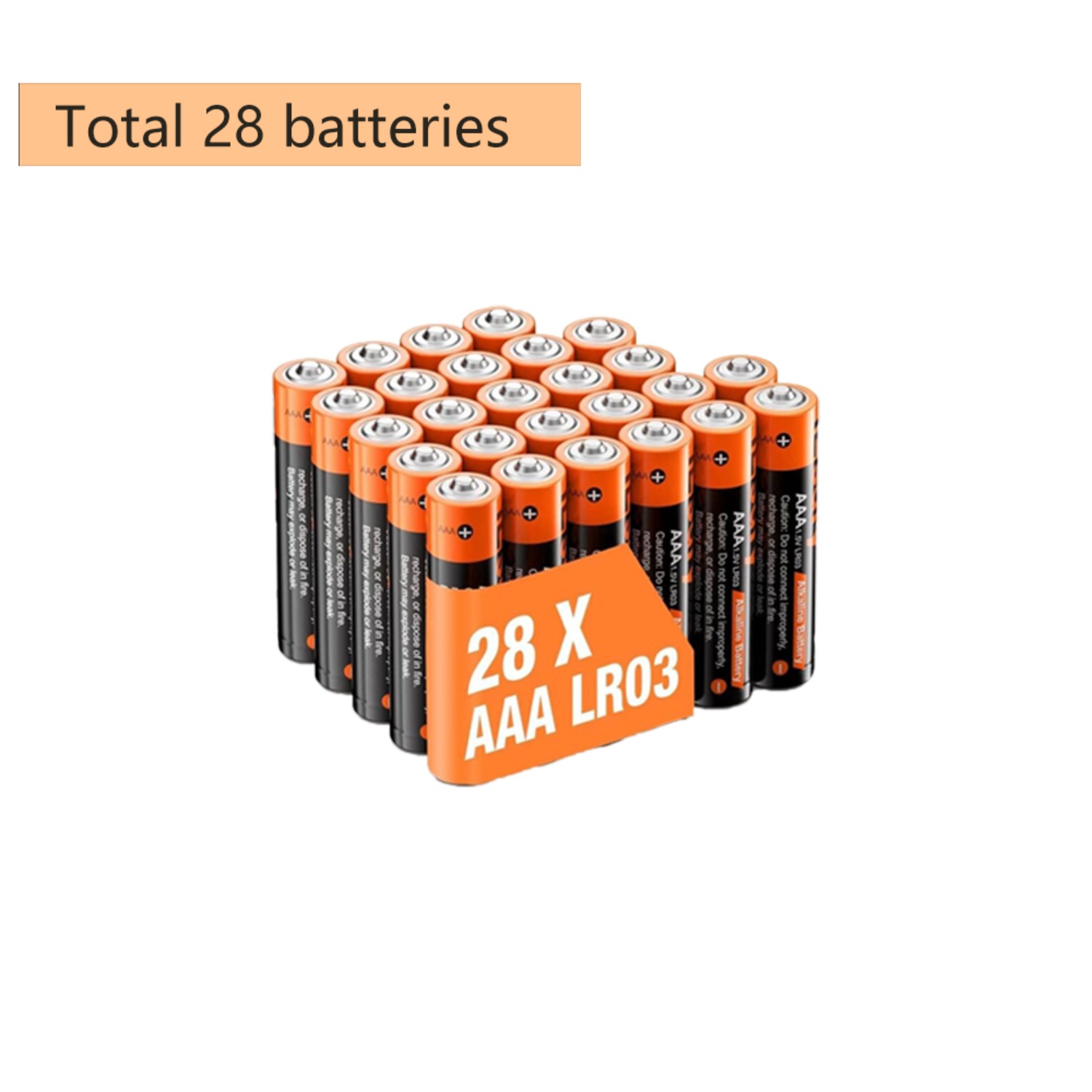 

28 Pcs, 1000 Mah Aaa Alkaline Battery, 1.5 Volts, High Performance, Safe And Reliable Alkaline Battery