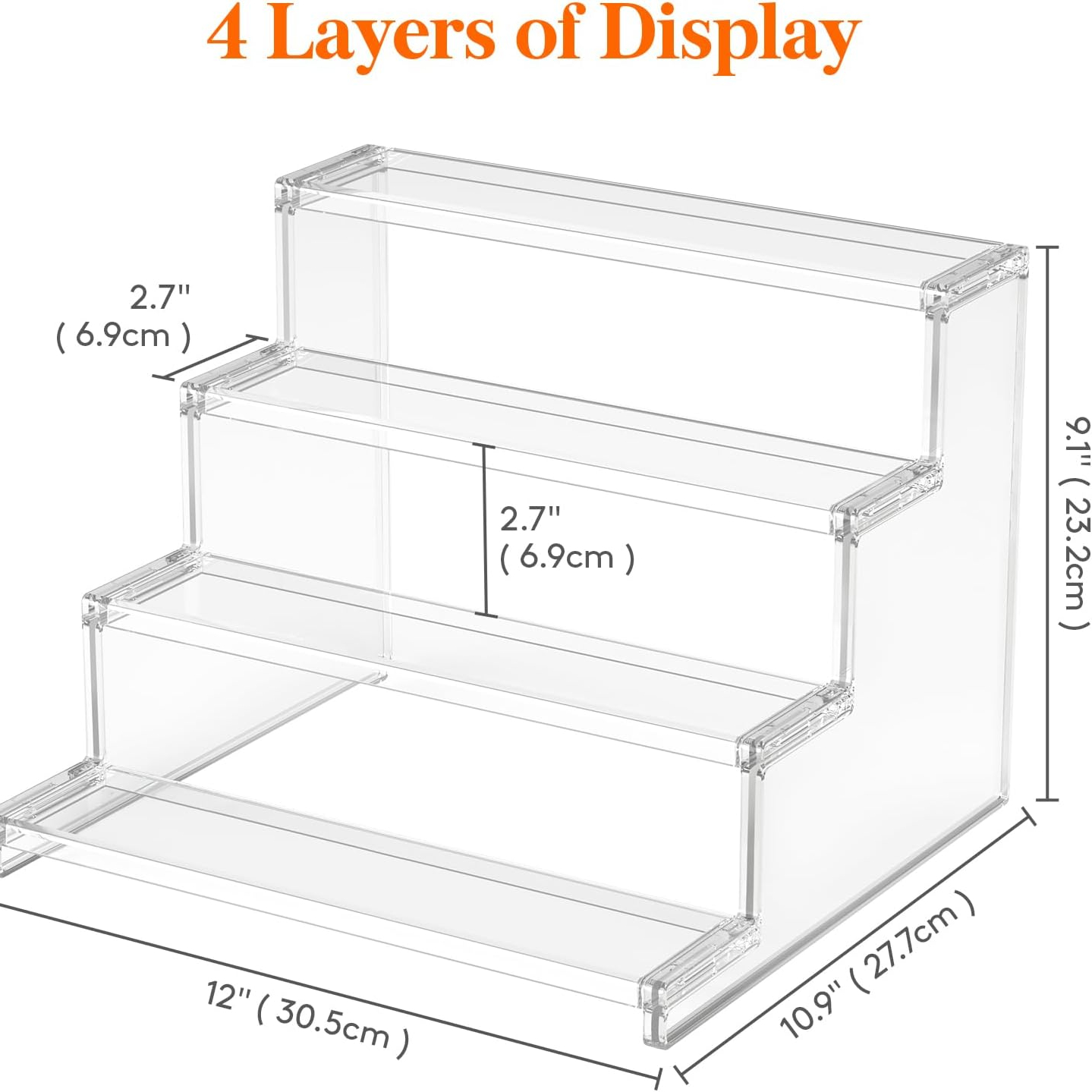 4 Tier Clear Display Risers Stand Plastic Organizers Figures - Temu