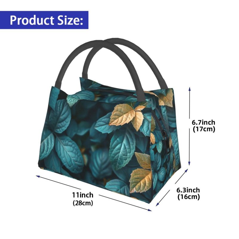 1pc Mysterious Blue Leaf Pattern, Portable Reusable Refrigerated Bag ...