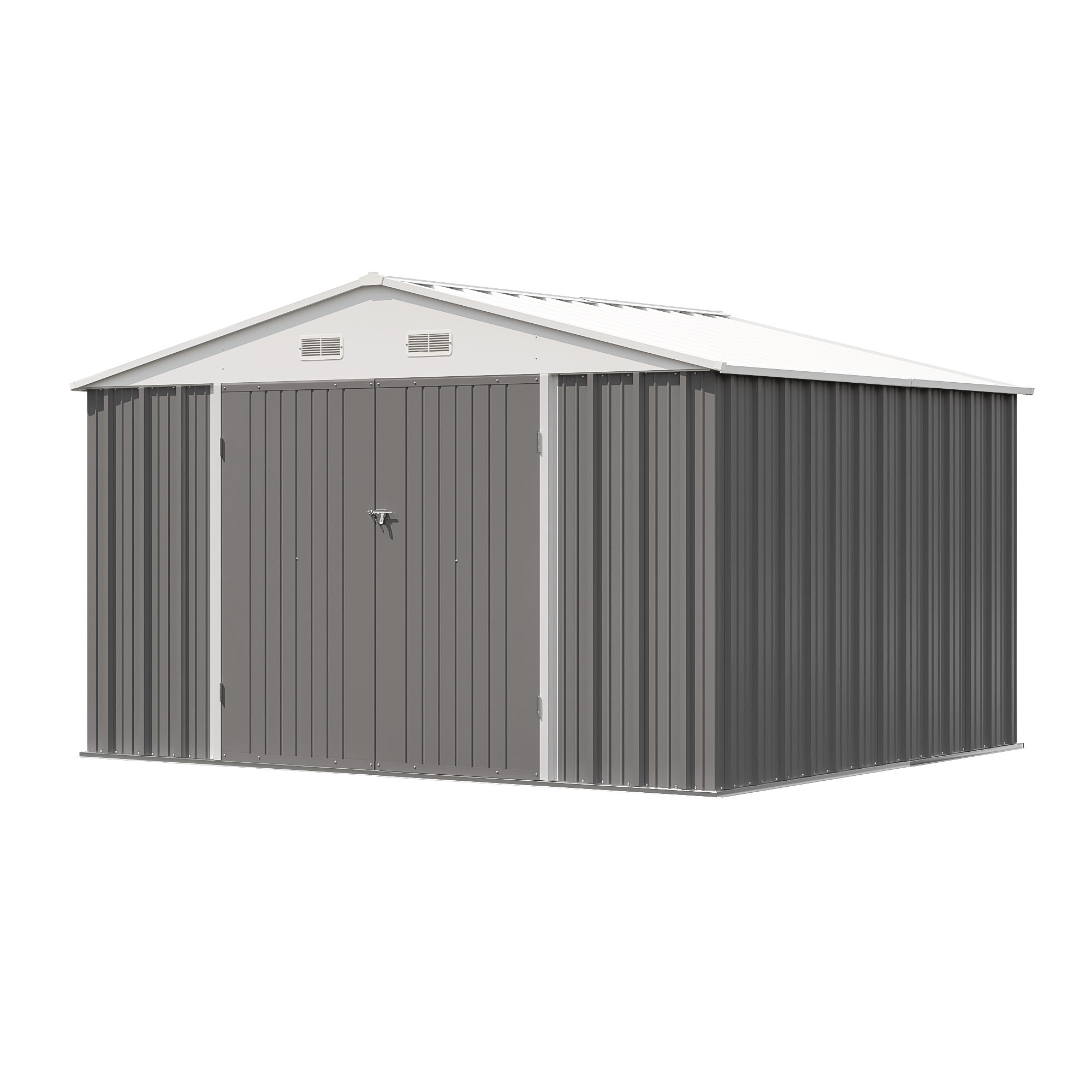 

10 X 8 Ft Metal Outdoor Storage Shed, Large Steel Utility Tool Shed Storage House With Lockable Door, Garden Tool Shed For Backyard Garden Patio Lawn