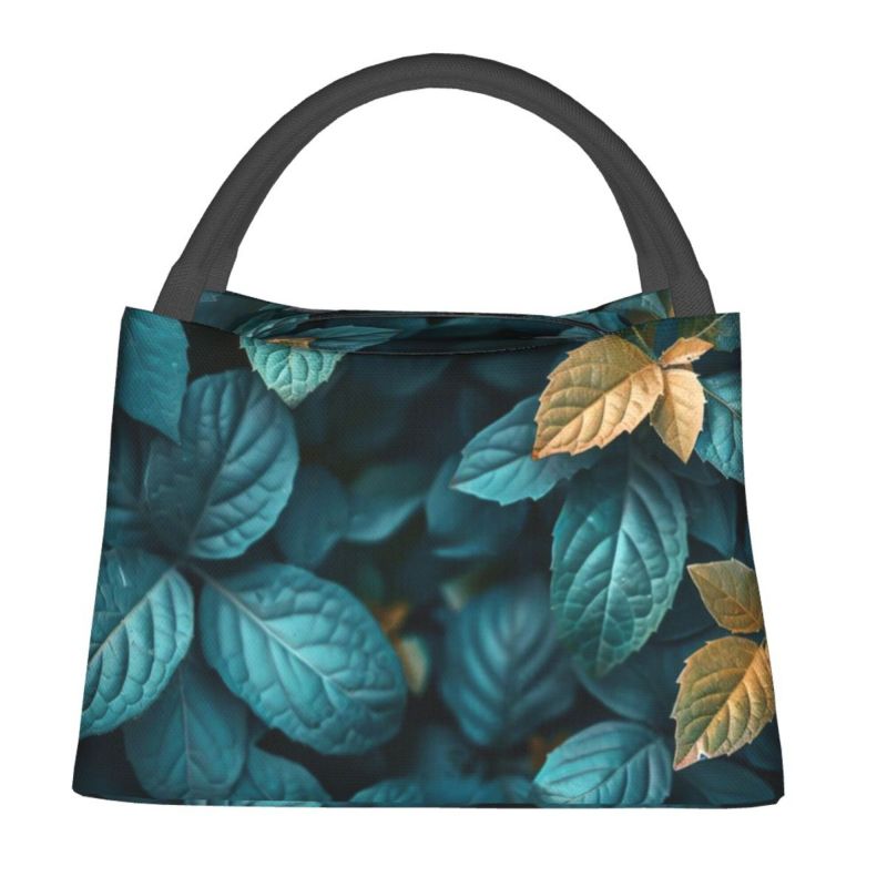 1pc Mysterious Blue Leaf Pattern, Portable Reusable Refrigerated Bag ...