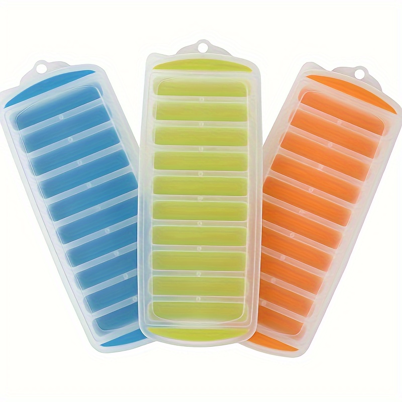 

Water Bottle Ice Cube Tray - 3-piece Quick-freeze Ice Trays With 10 Ice Cube Slots Silicone Ice Cube Tray Set Makes 30 Ice Cubes Ice Cube Tray Silicone Set By With Lids