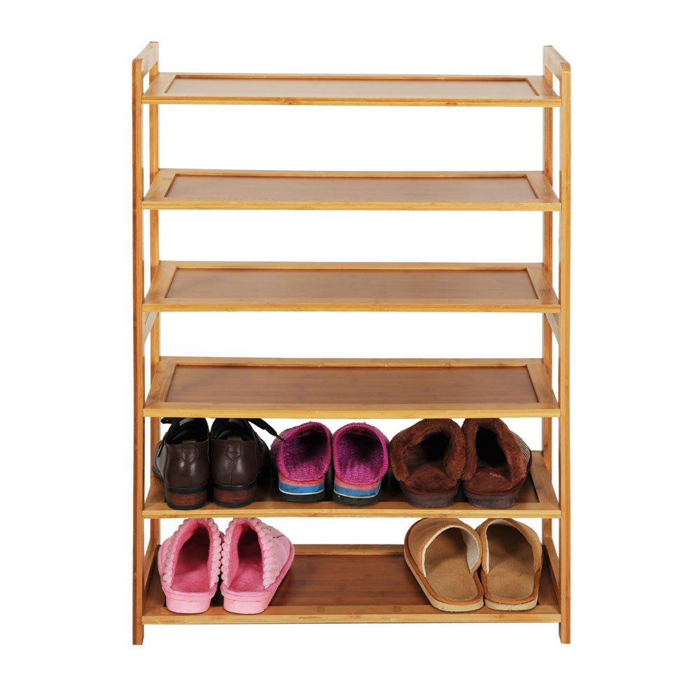 

Concise Rectangle 6 Tiers Bamboo Shoe Rack Color