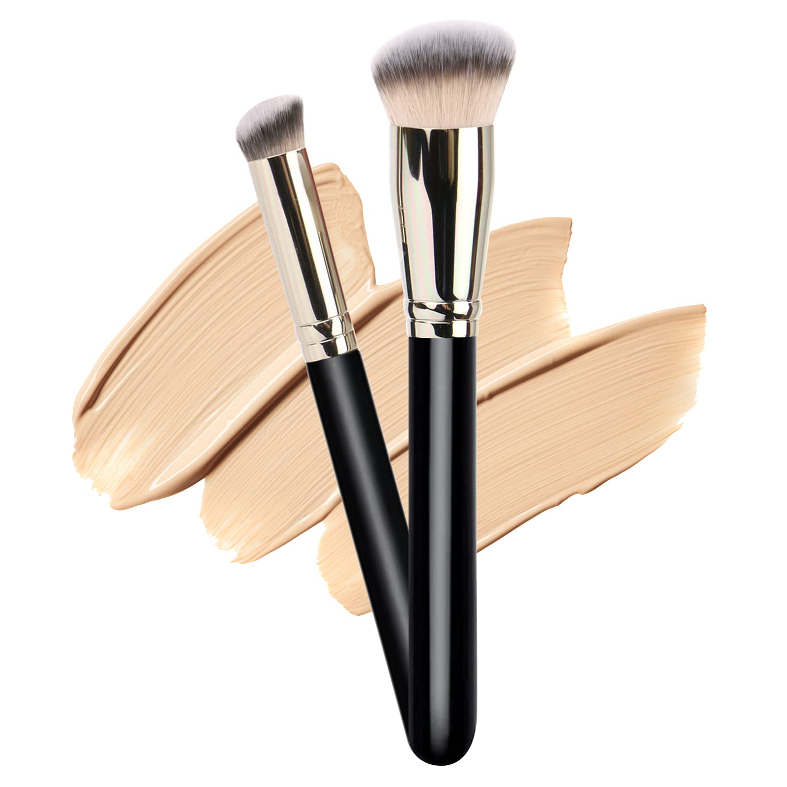 

Makeup Brushes Easyflowing Foundation Brush And Flawless Concealer Brush Perfect For Any Look Premium Contour Brush Perfect For Blending Liquid, Buffing, Cream, Sculpting, Mineral Makeup