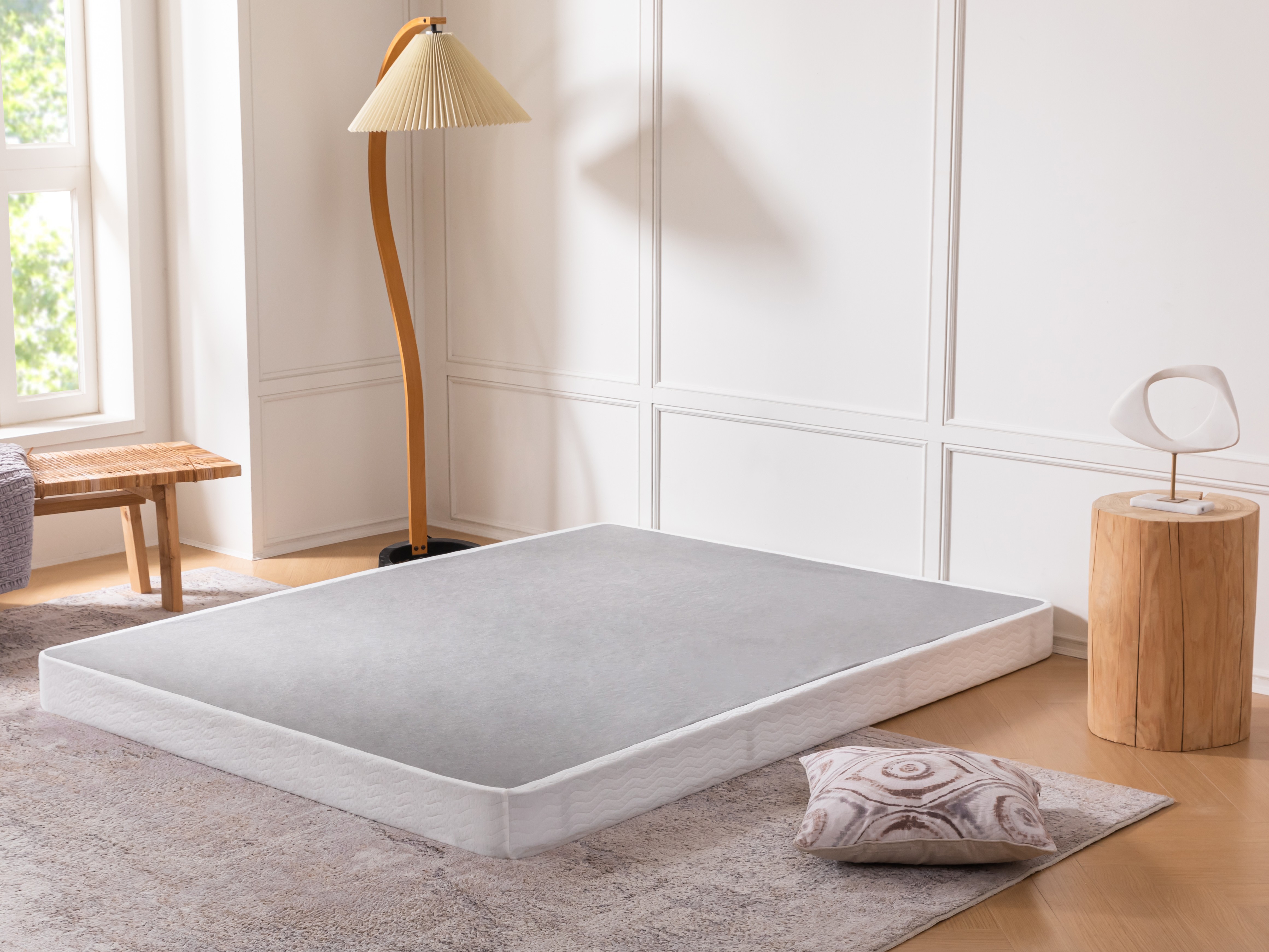 5 Inch Metal Box Spring With Fabric Cover Sturdy Steel Mattress