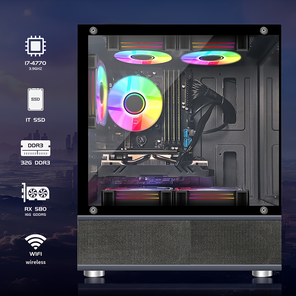 

Stgaubron Gaming Desktop Pc,core I7 3.4g Up To 3.9g,32g Ram,1t Ssd, 16g Gddr5,600m Wifi, Wireless 5.0,rgb Fan X 5,rgb Keyboard&mouse,rgb Mouse Pad,rgb Wireless Sound Bar,w10h64