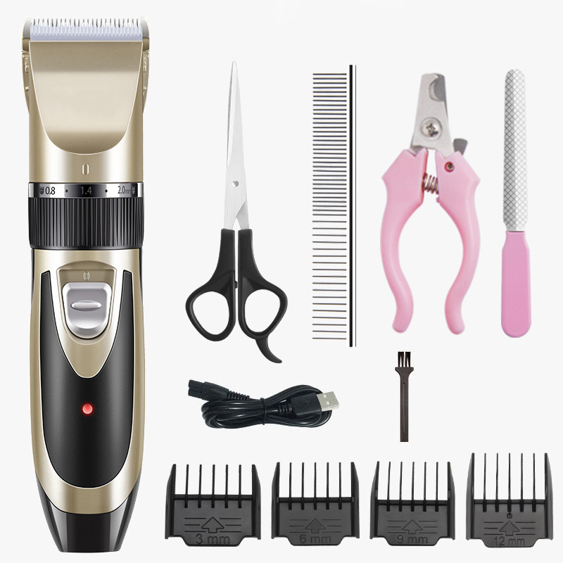 

Professional Pet Grooming Kit - Electric Cordless Dog Hair Clippers For Small, Medium And Large Dogs And Cats, Low Noise Rechargeable Pet Grooming