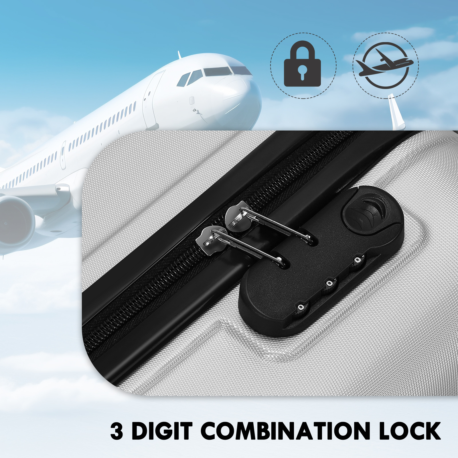 Luggage Suitcase Abs Hardshell Carry Luggage 3 Temu
