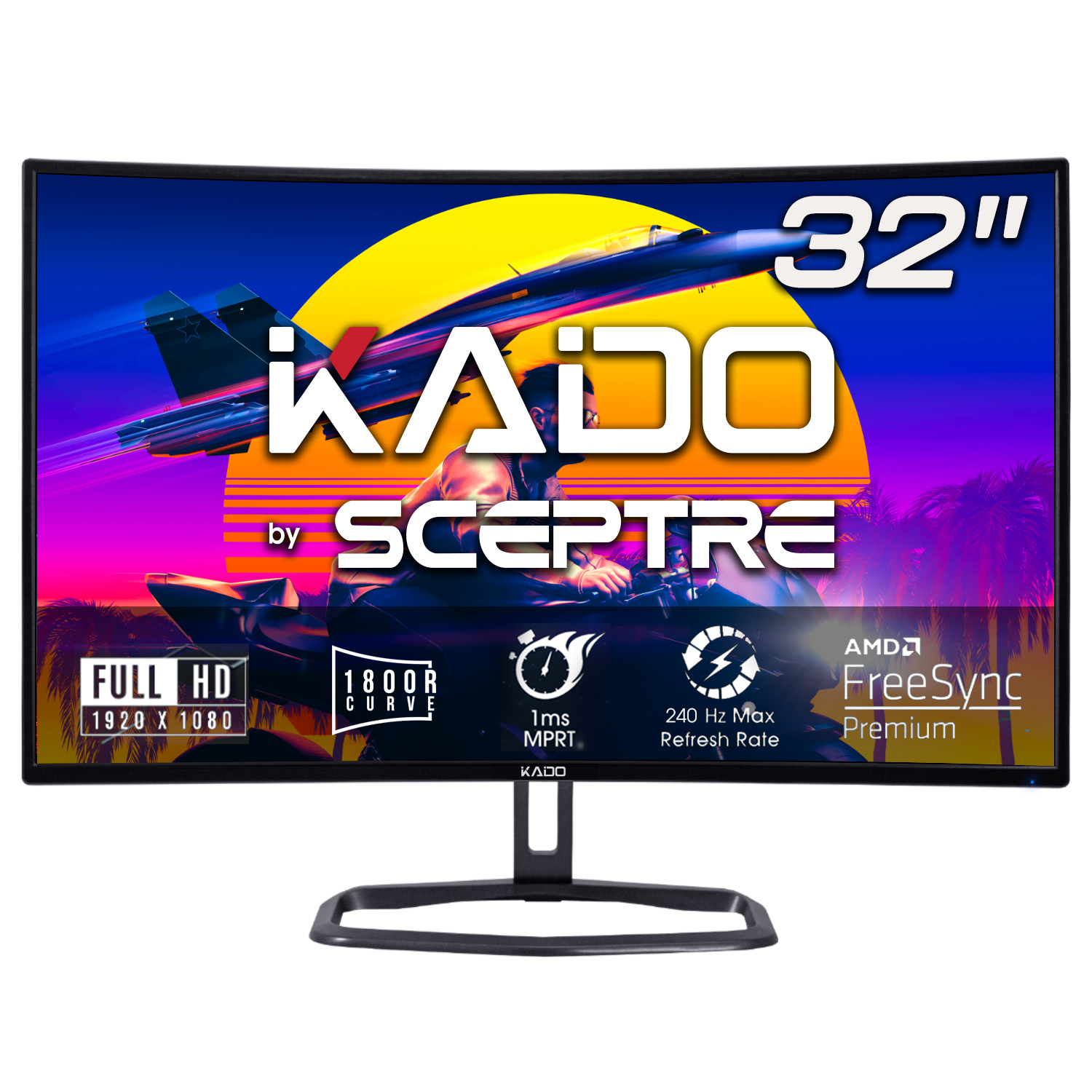 

By Sceptre 32" Curved 1800r Gaming Monitor 1920x1080 240hz 1ms Amd Freesync Premium Displayport Built-in Speakers Machine Black