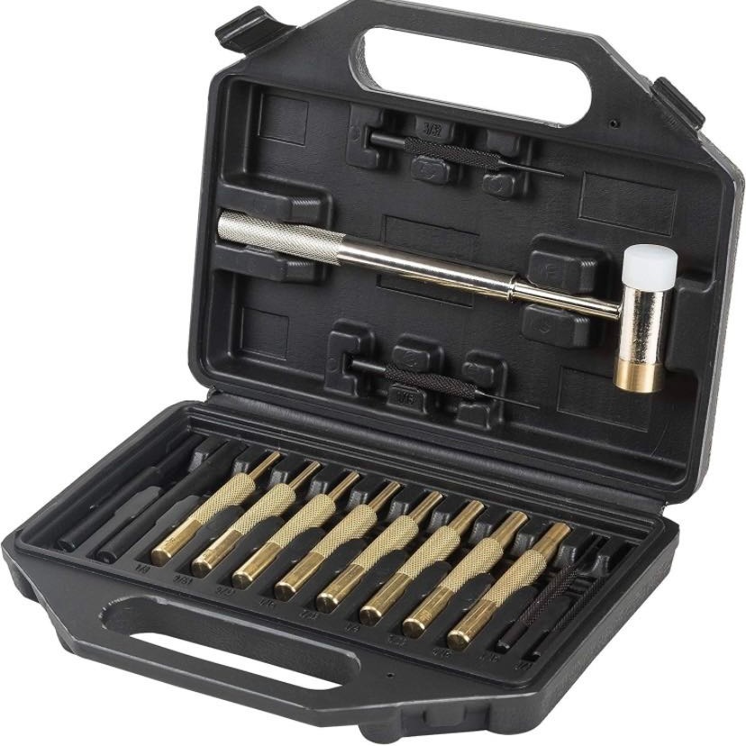 

15 Pcs Engineering Hammer And Punch Set With Brass