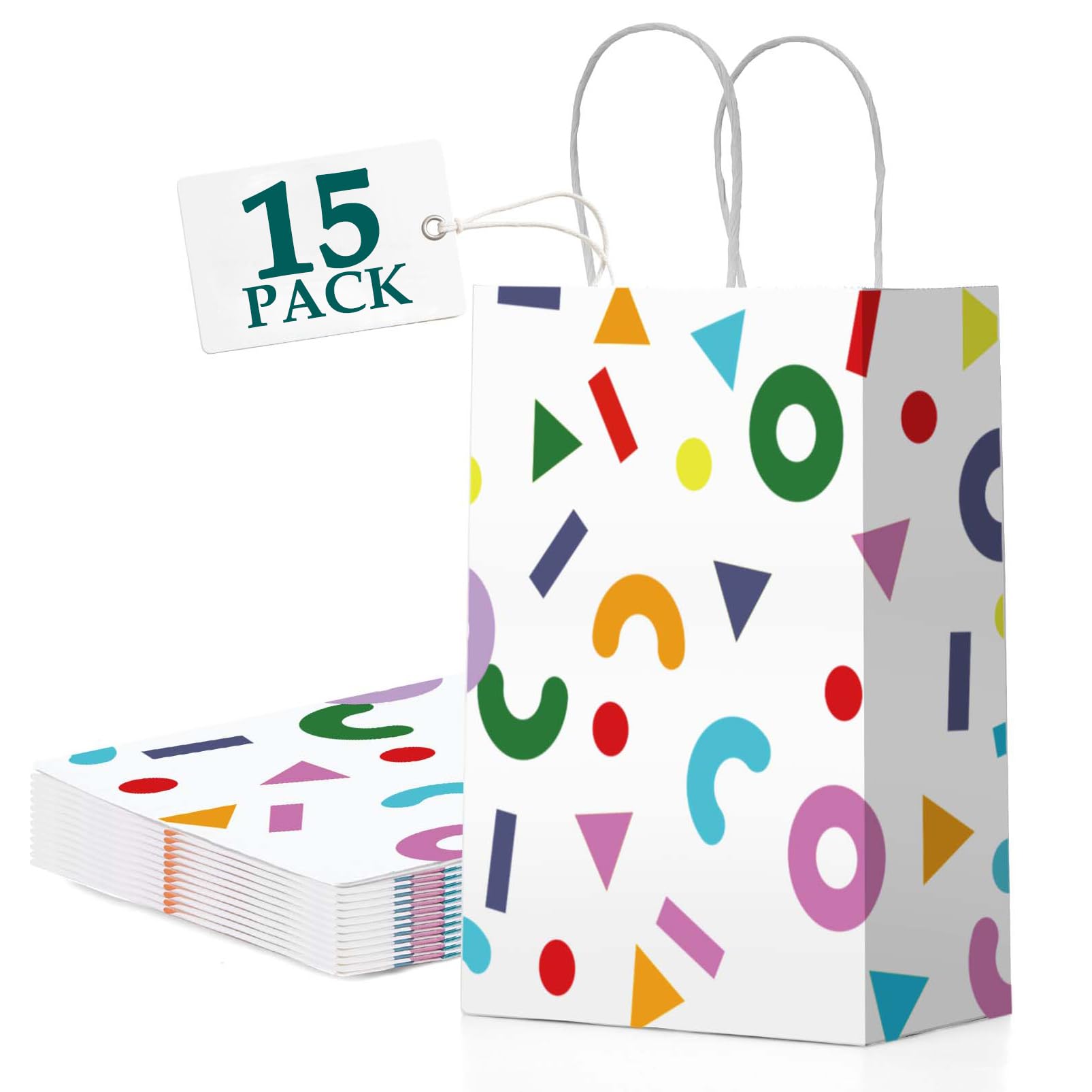 

Gift Bags 15 Pcs 5.9x3.1x8.2 Paper Bags With Handles Bulk,birthday Wedding Gift Bags Small Party Favor Bags,paper Shopping Bags,colorful Retail Bags,recyclable Bags Graduation Gift Bags