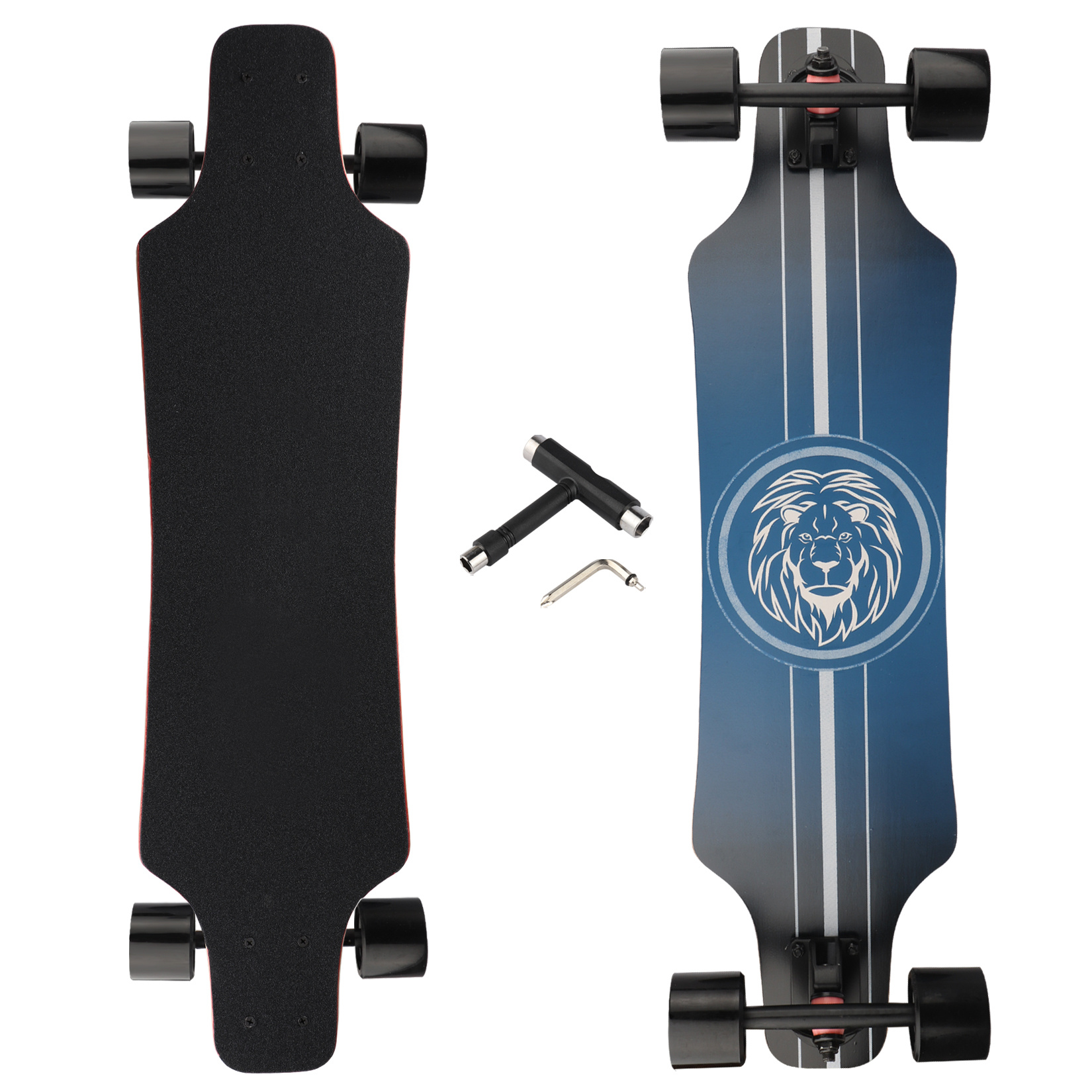 Longboard FunTomia Drop Through – 9 Plis érable Canadien, Roues 70x51mm, Stable à Haute Vitesse, Pour Débutants Et Confirmés