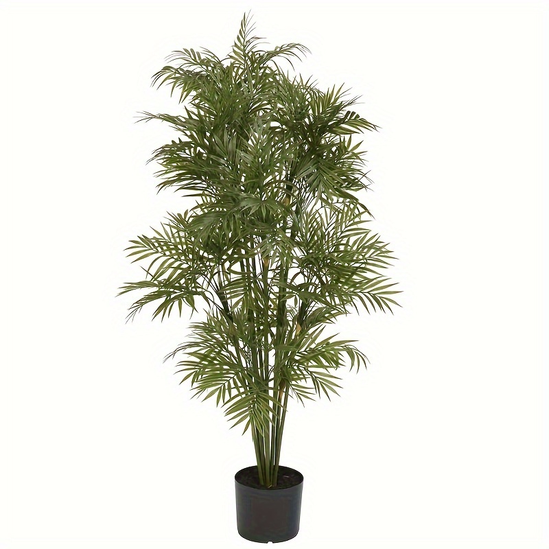 48" Artificial Plastic Palm Tree In Indoor Faux Plant Decor, No