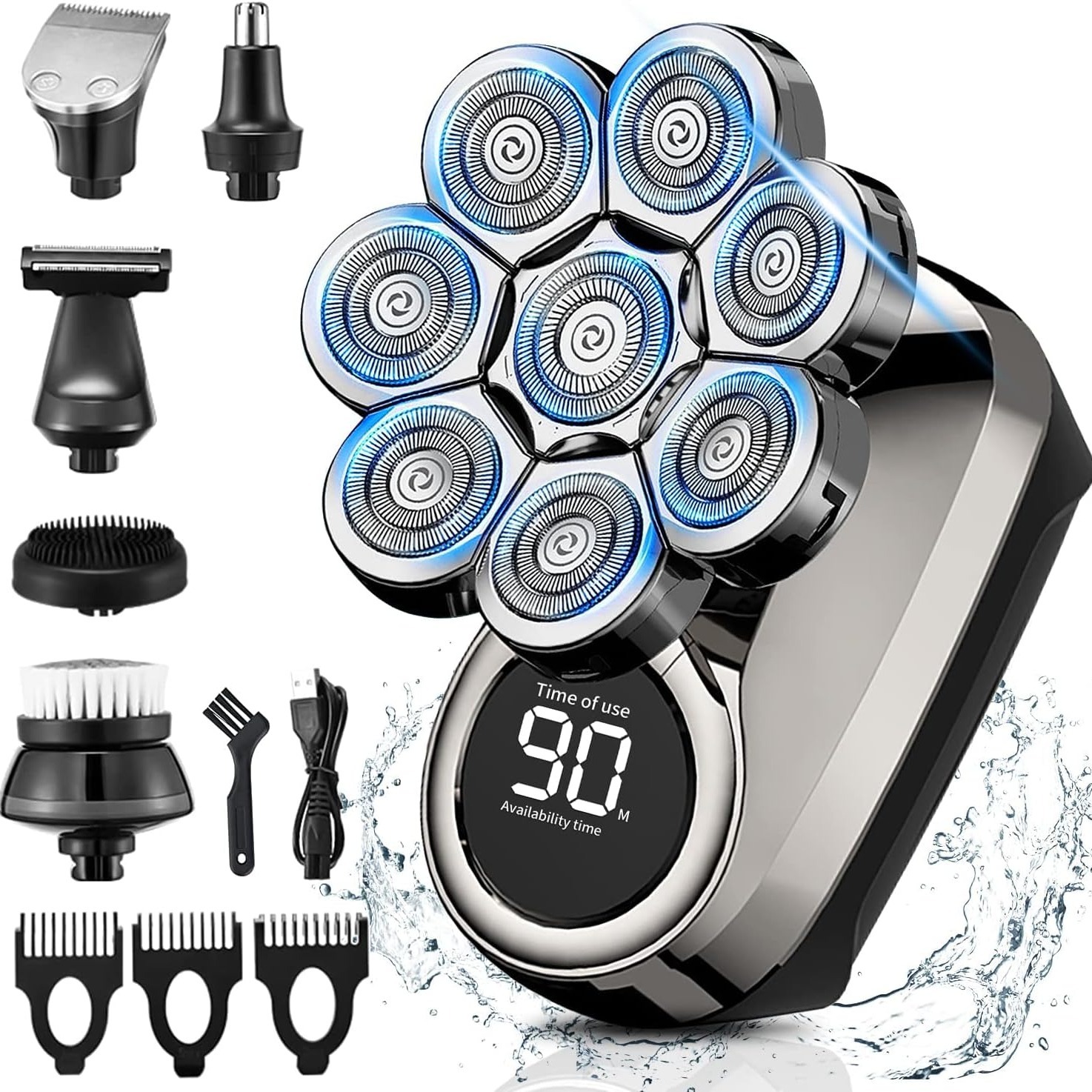 

Shavers For Men, 8d Upgraded 6-in-1 For Men, Wet/dry Grooming Kit For Men, Rechargeable