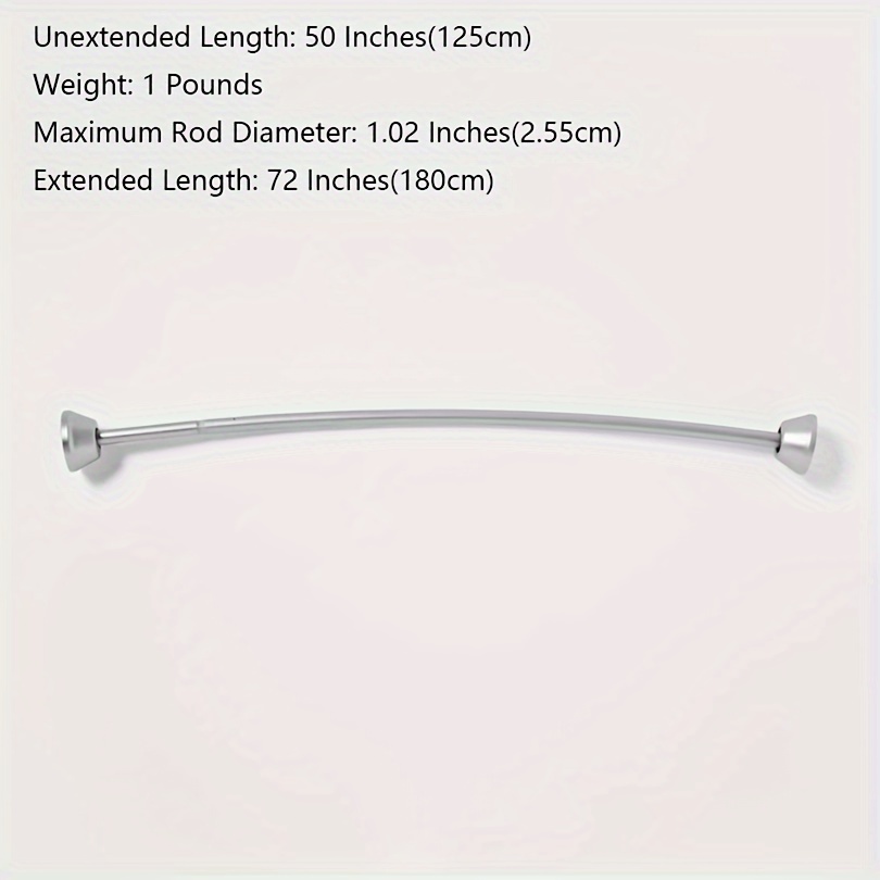 72" Tapered End Cap Aluminum Shower Curtain Rod Or | Now | Temu