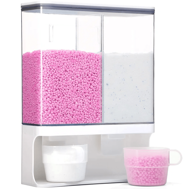 TEMU Wall-mounted Laundry Detergent Dispenser With Storage Tank-laundry Beads And Detergent Dispenser Organization - , Durable Plastic For Beads &