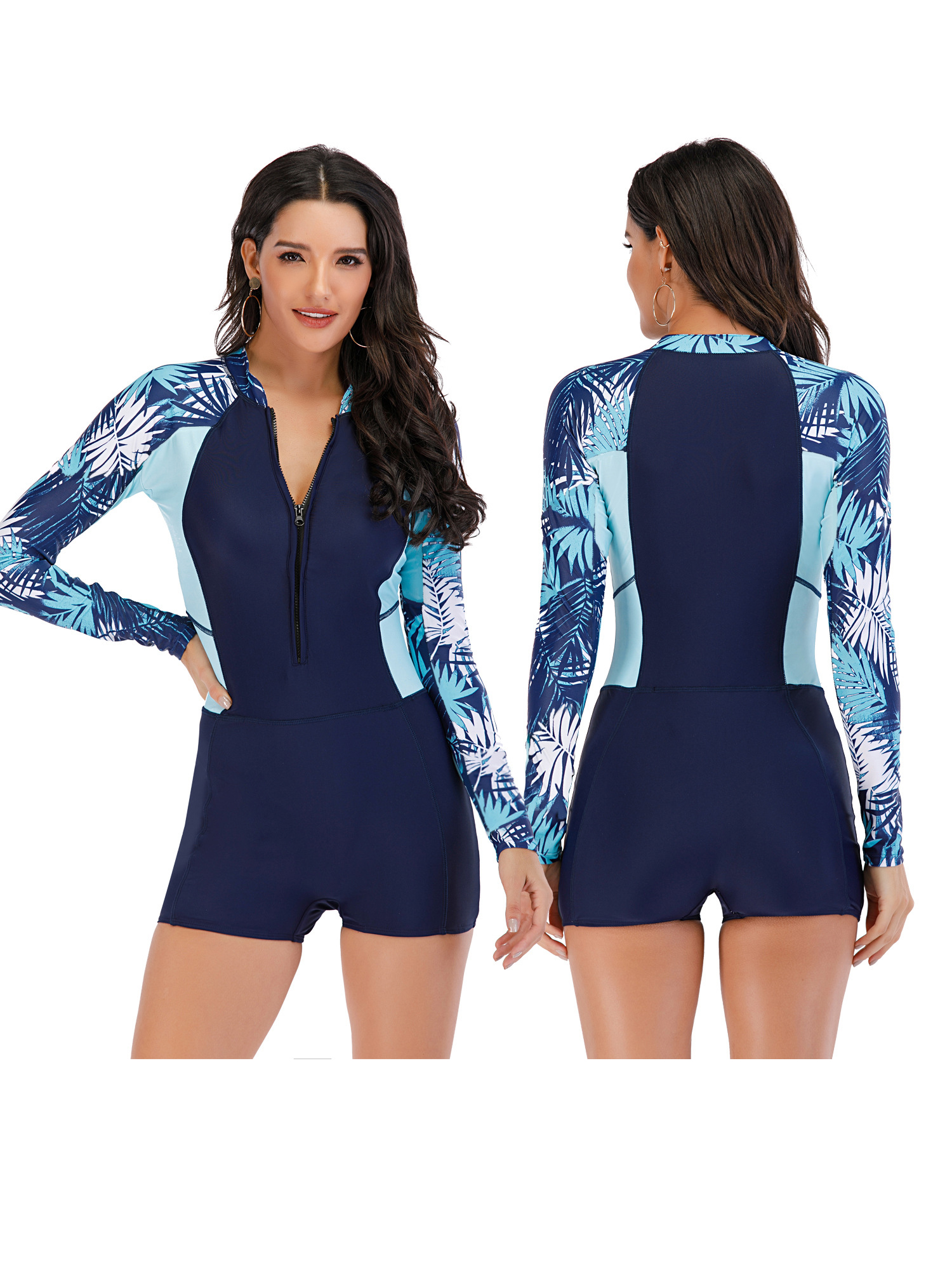 Women's Athletic Swimsuit Long Sleeve Rash Guard - Temu