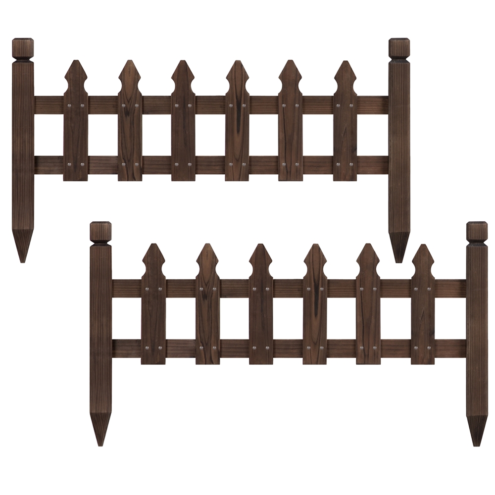 

Wood Garden Fence Set Of 5 Products Pricket Fencing Border Pool Fences For Garden/ Yard/ Patio, 11.5 H X 35.5 W, Natural Wood