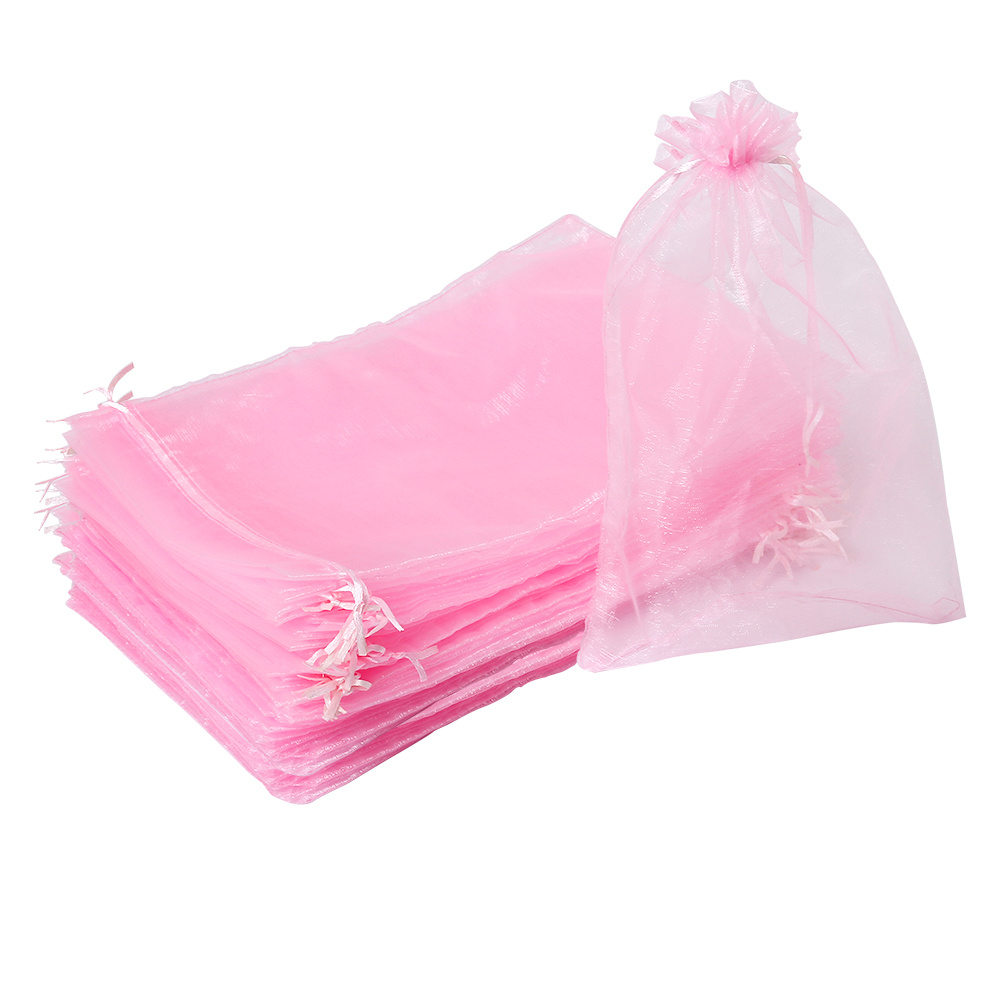 

50pcs Pink 8x12 Inch Large Drawstring Organza Bags Candy Bags Wedding Party Favor Gift Bag Makeup Bags Pouch