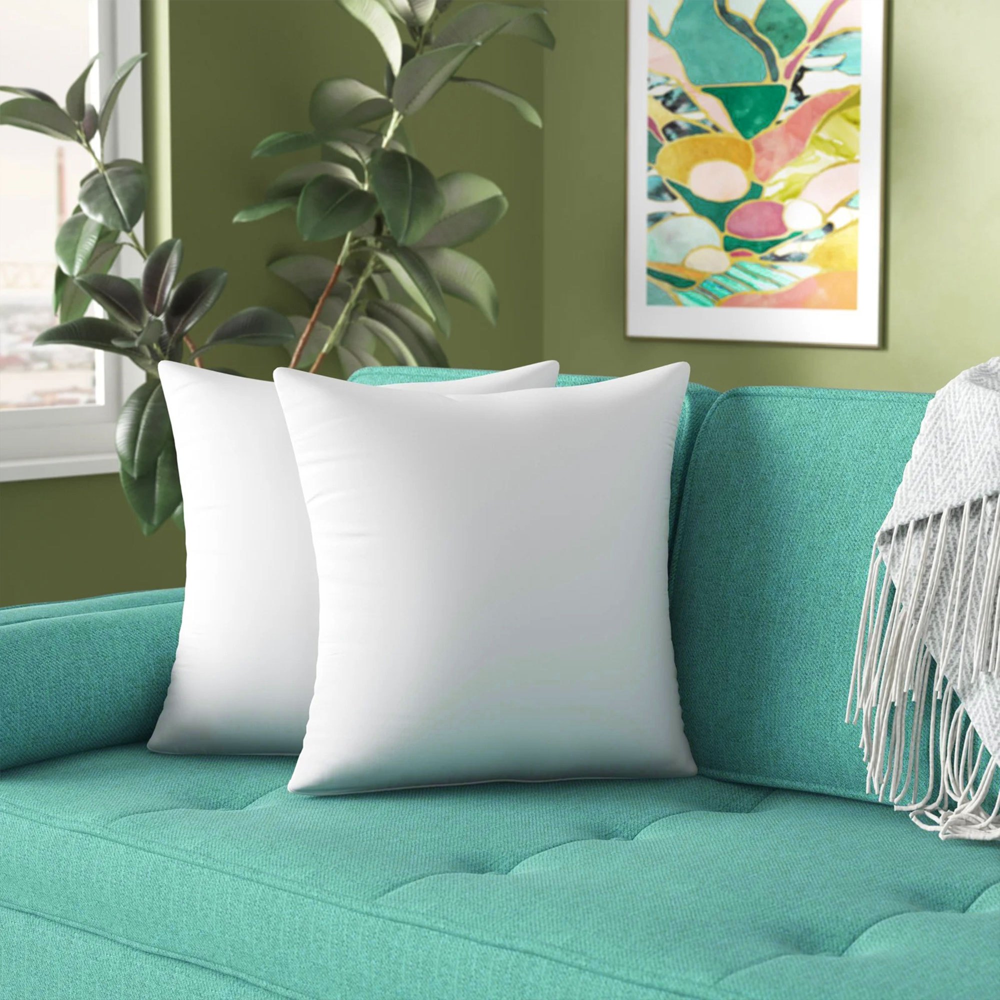 Pack Throw Pillows Down Alternative Pillow Inserts For Decoration  Throw White Pillows For Bed Couch, Luxury Soft Fluffy Pillows For