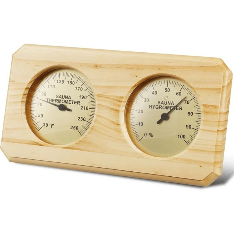 Mechanical Sauna Thermometer Hygrometer - Wall Mounted, Metal Case, No Battery Needed, For Steam Rooms & Home Saunas