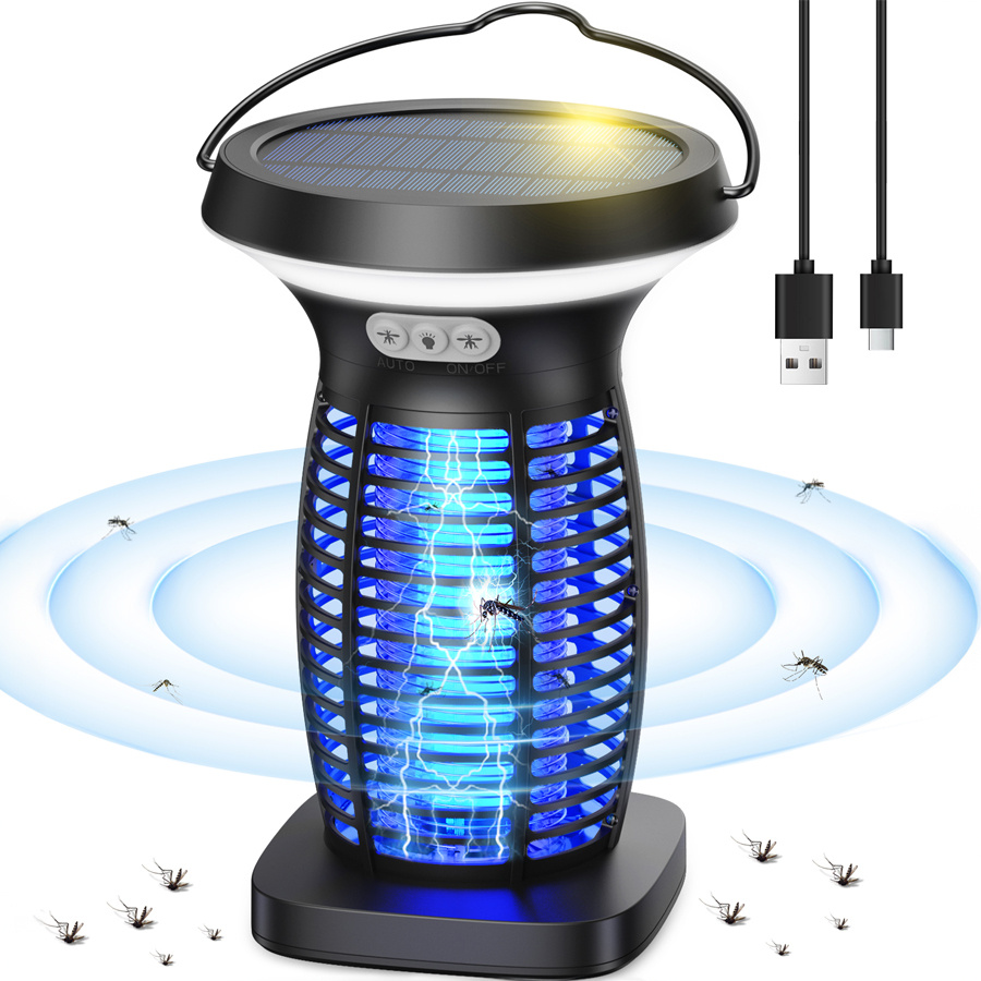

Solar Bug Zapper Outdoor , Portable Pest Control Electric Mosquito Zapper Killer With Panel Sensor, Rechargeable Insect Trap Fly Zapper For Home, Patio, Backyard, Camping