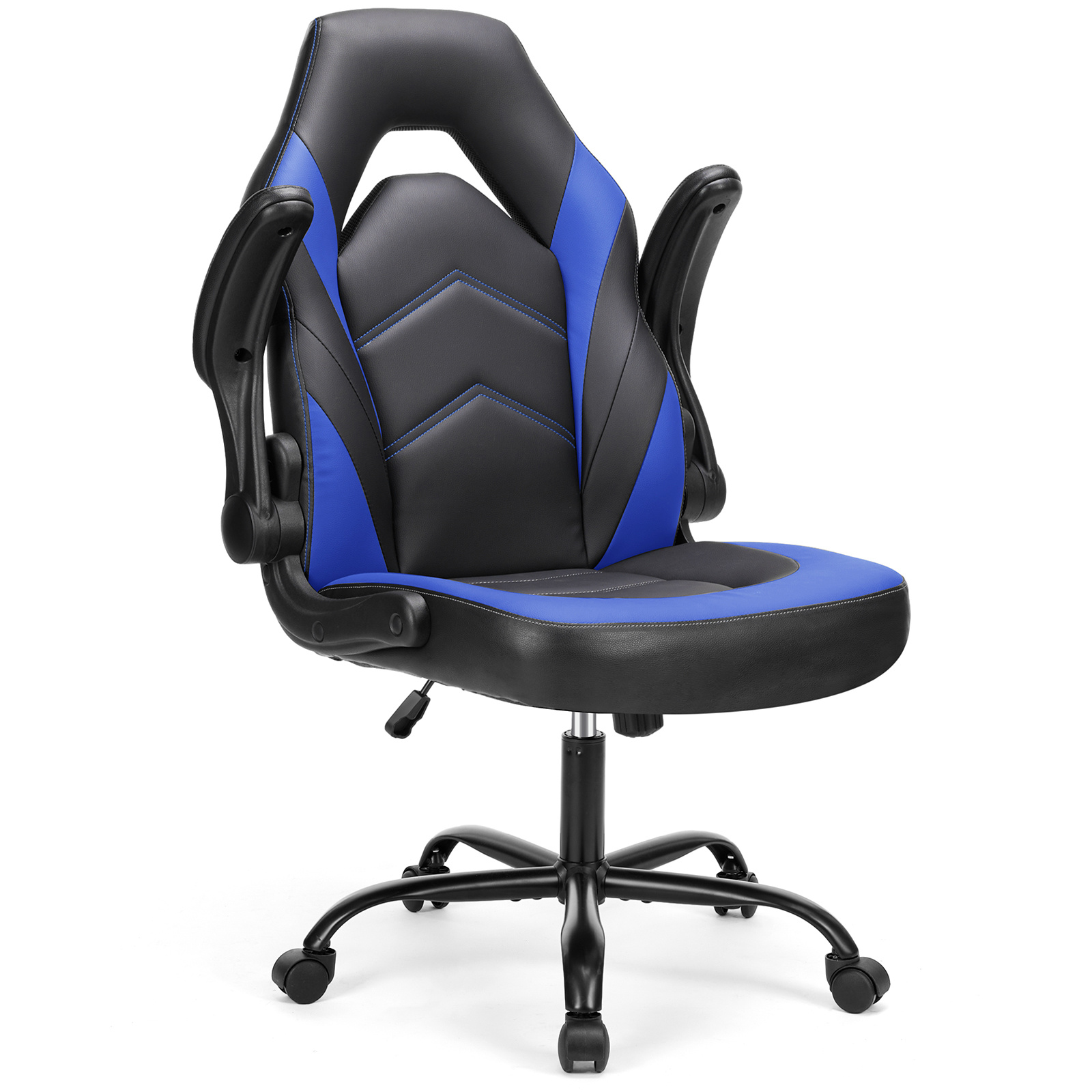 

Ergonomic Pu Leather Computer Gaming Chair - Executive Adjustable Swivel Task Racing Chair With Flip-up Armrest For Adults, Gamer