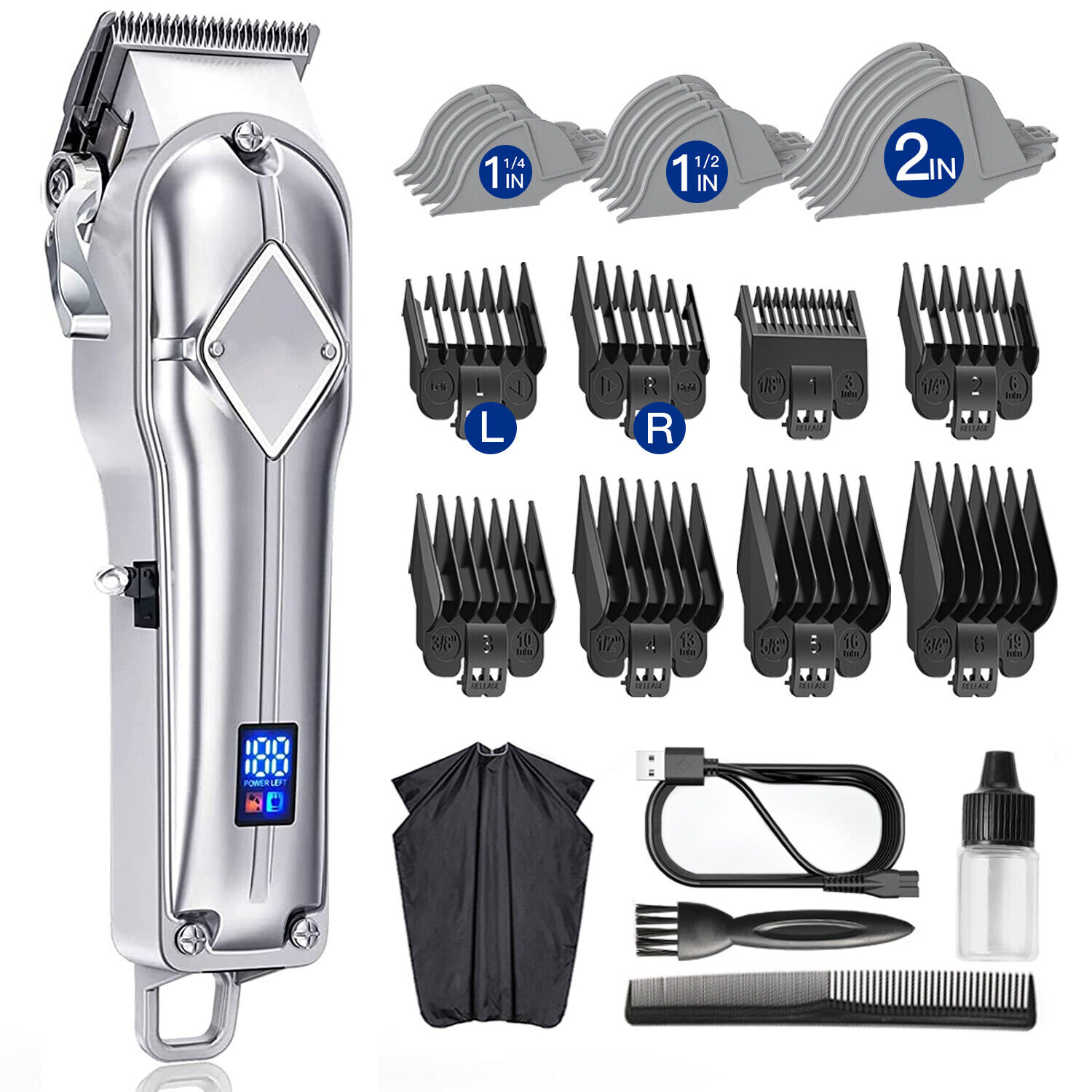 

Man Hair Clippers Cutting Machine Rechargeable Barbers Salon Trimmer Kit For Men Gift