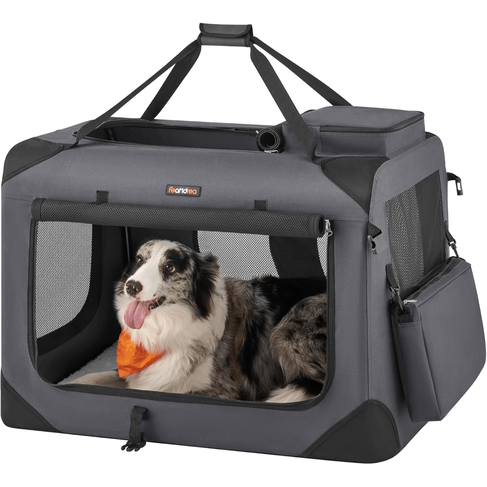 

Feandrea 32 Inches Collapsible Soft Dog Crate, Portable Travel Dog Crate For Indoor And Outdoor Use, Dog Carrier Kennel With Safety Zippers, For Living Room, Car, Travelling, Camping,