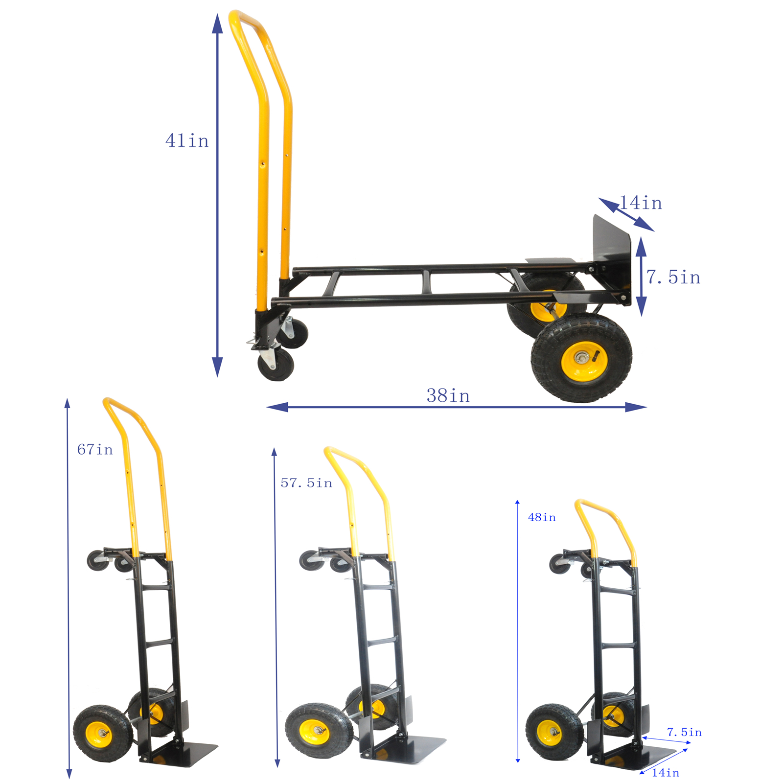 Heavy Duty Platform Cart Trolley Dual 2 Wheel Trolley And 4 Wheel Cart