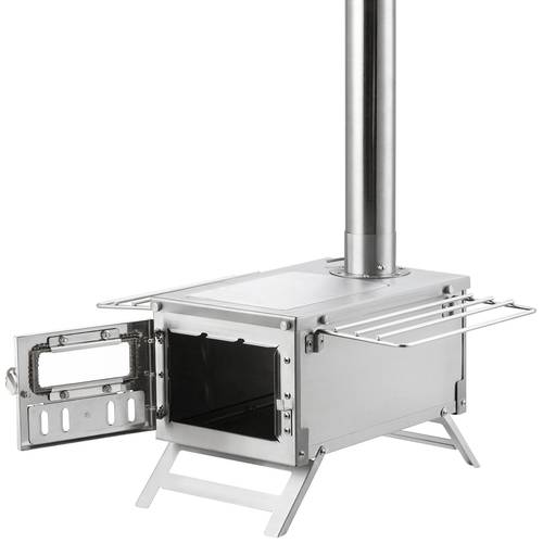 wood stove 80 inch stainless steel camping tent stove portable wood burning stove with chimney pipes gloves 700infirebox hot tent stove for outdoor cooking and heating with 8 pipes