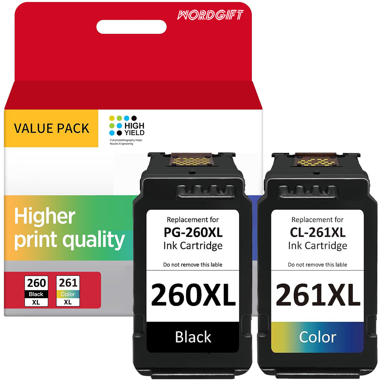 EaseFusion 260XL 261XL Replacement for Canon 260 and 261 Ink Cartridges PG-260 CL-261 Compatible with Canon Pixma TS6420a TS6420 TR7020a TS5300 TS5320 TR7020 Printer Ink Cartridges