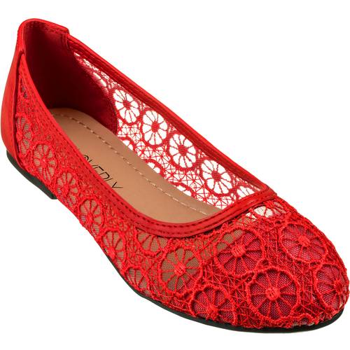 womens ballet flats cut out round toe slip on floral ballet lace flats breathable crochet lace ballet flats