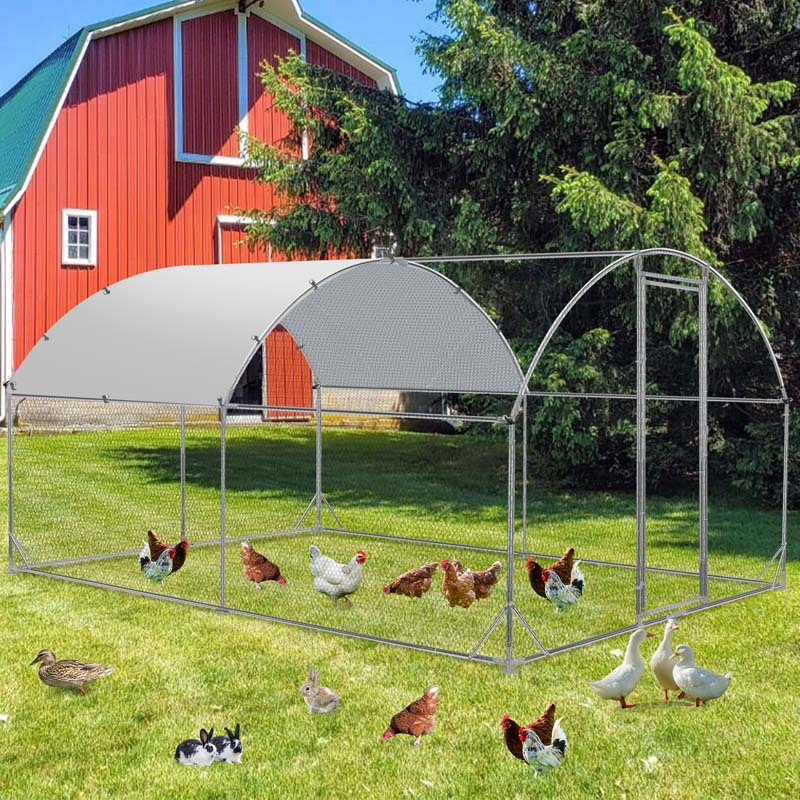 

Large Round Roof Metal Chicken Coop, Waterproof And Uv-resistant, Safe And Easy To Install, Chicken Cage For Outdoor Use, Suitable For Poultry, Ducks, And Rabbits